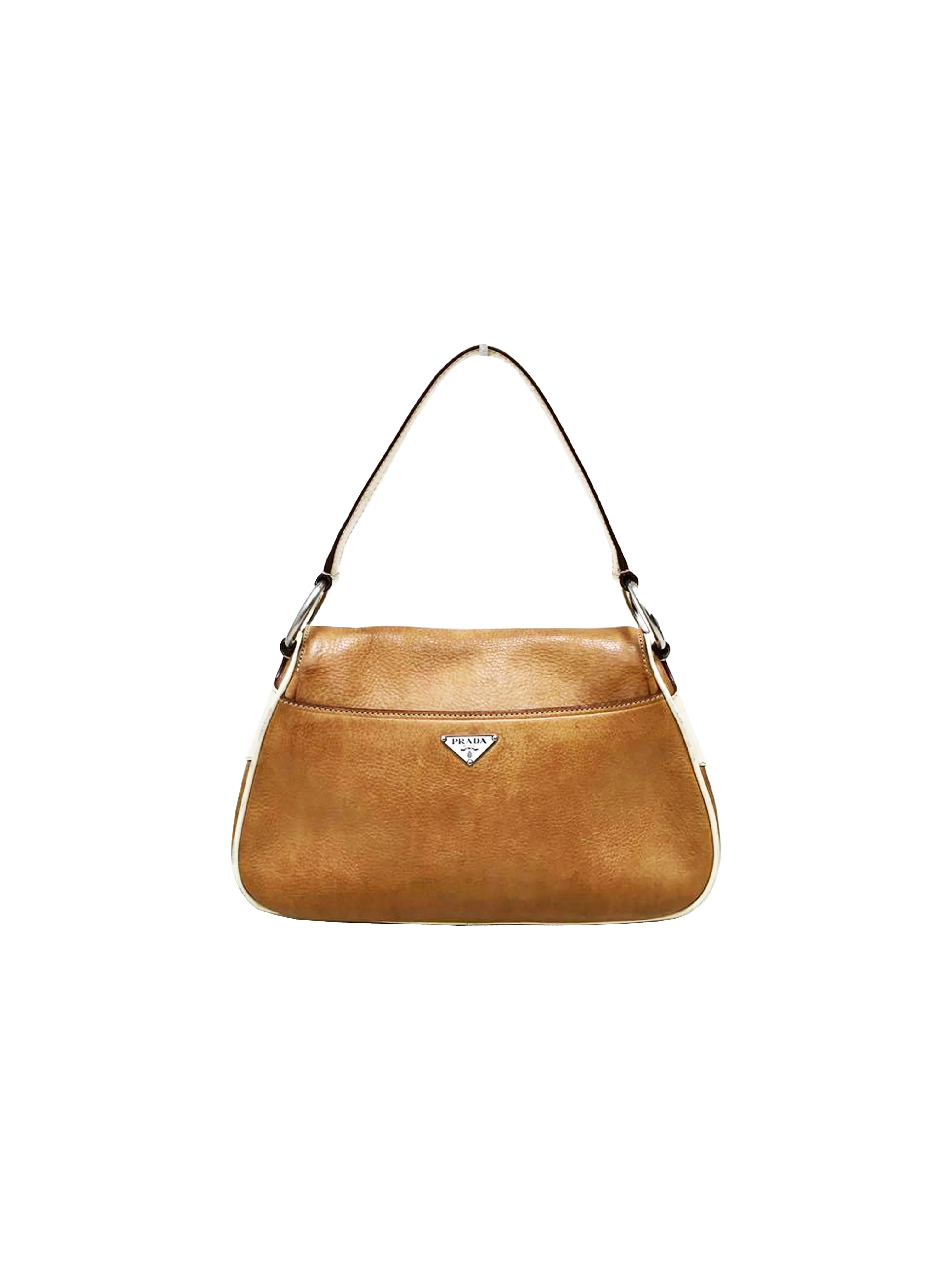 Prada 2000s Camel Leather One Shoulder Bag