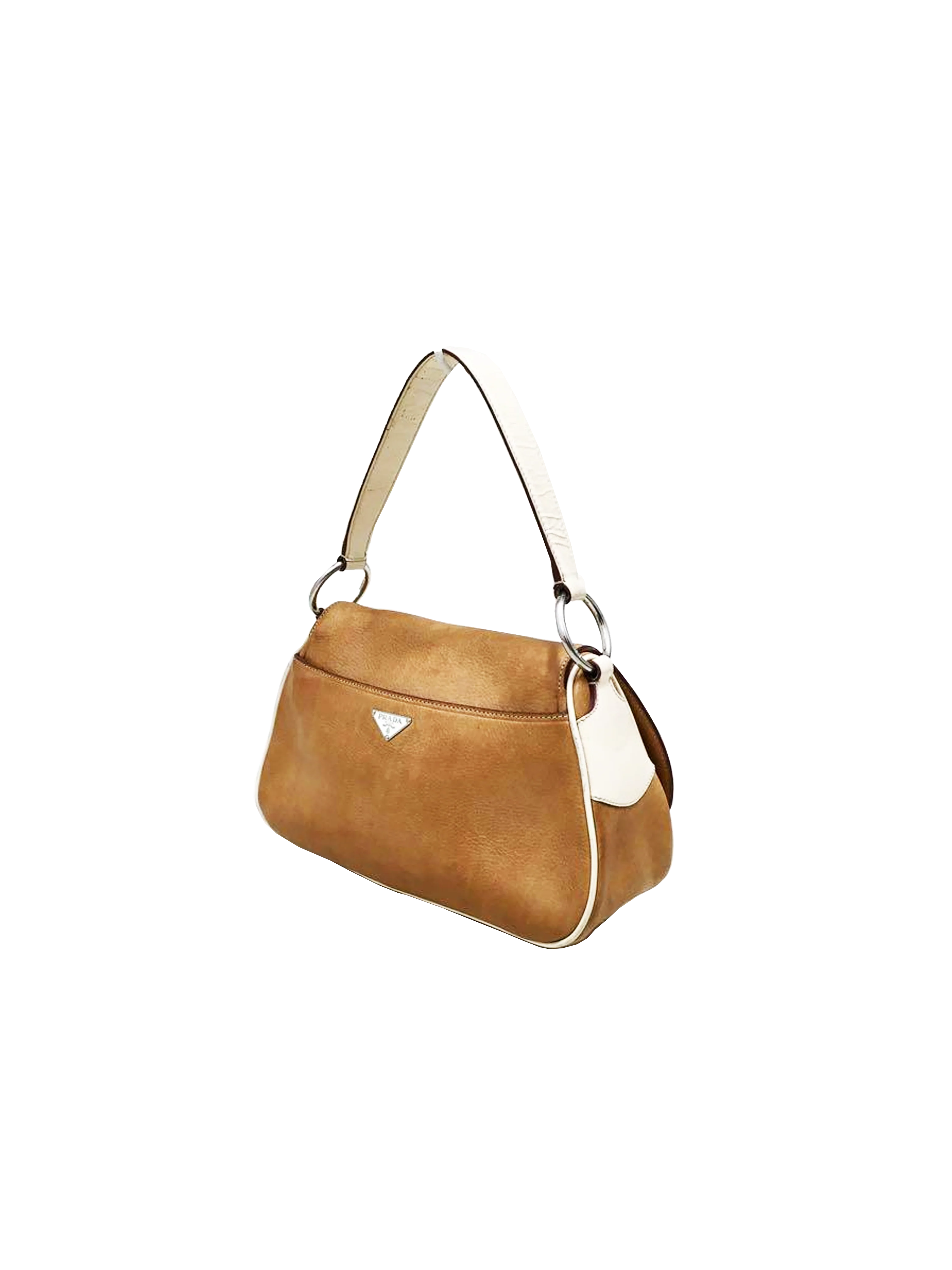 Prada 2000s Camel Leather One Shoulder Bag - Image 2