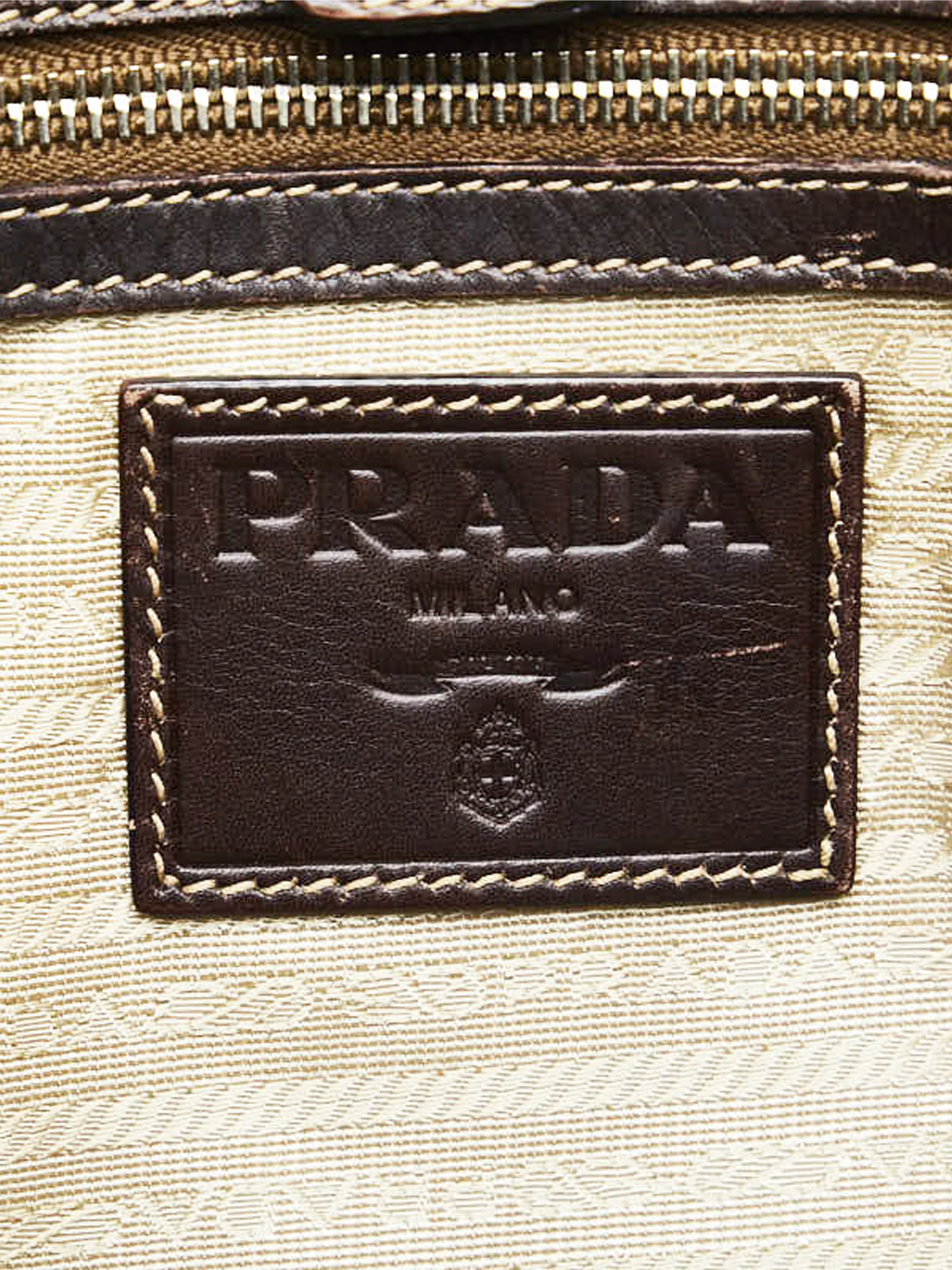 Prada 2000s Canapa Logo Jacquard Canvas Shoulder Bag - Image 3