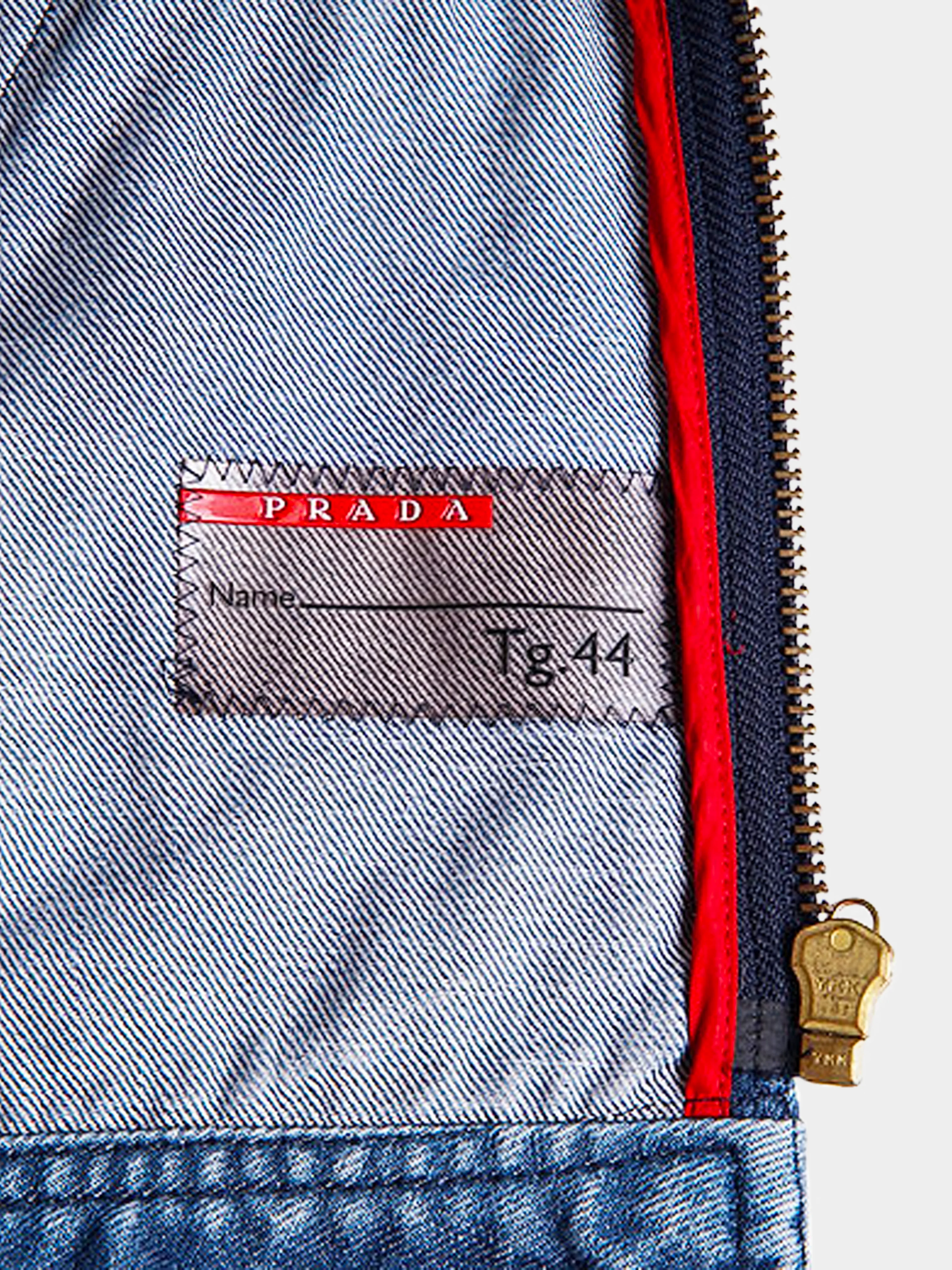 Prada 2000s Denim Biker Jacket - Image 5