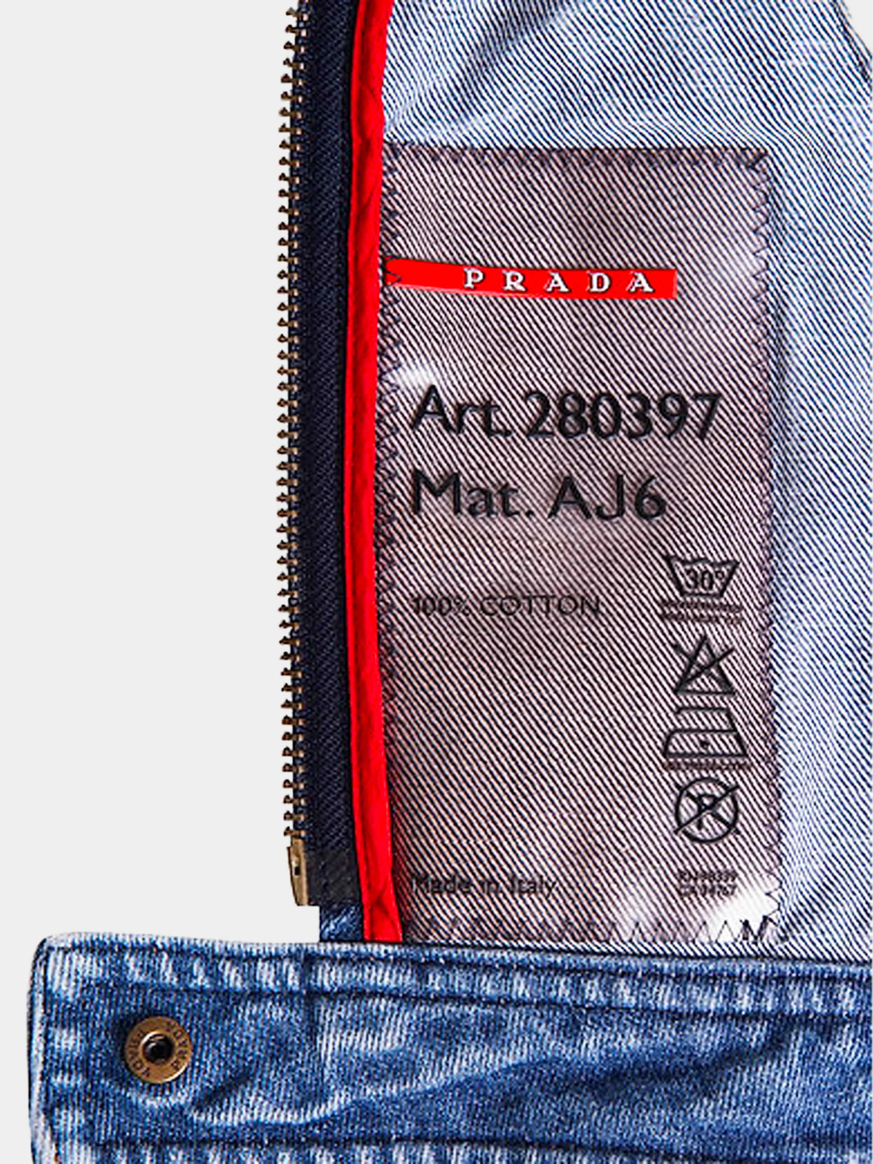 Prada 2000s Denim Biker Jacket - Image 6