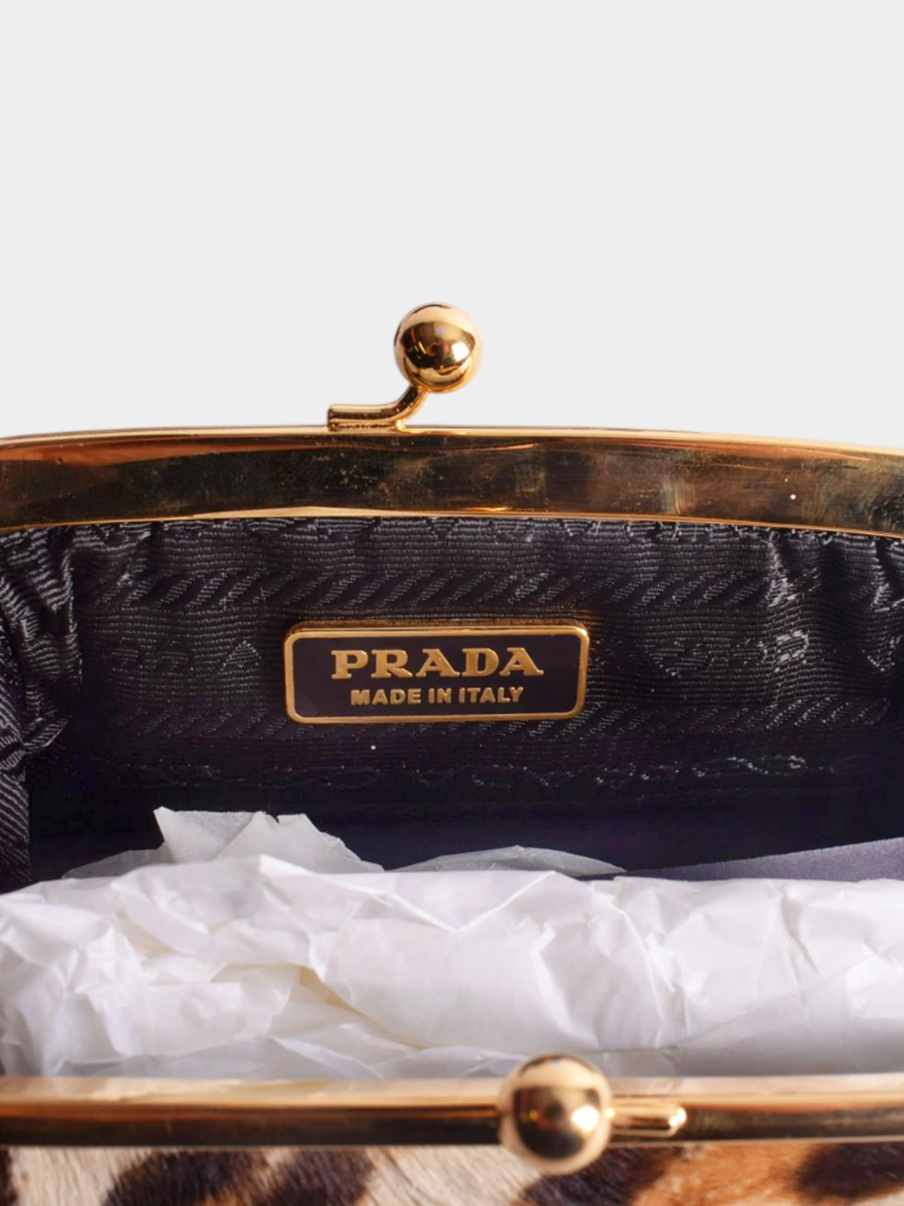Prada 2000s Leopard Print Pony Hair Kiss Lock Purse - Image 2