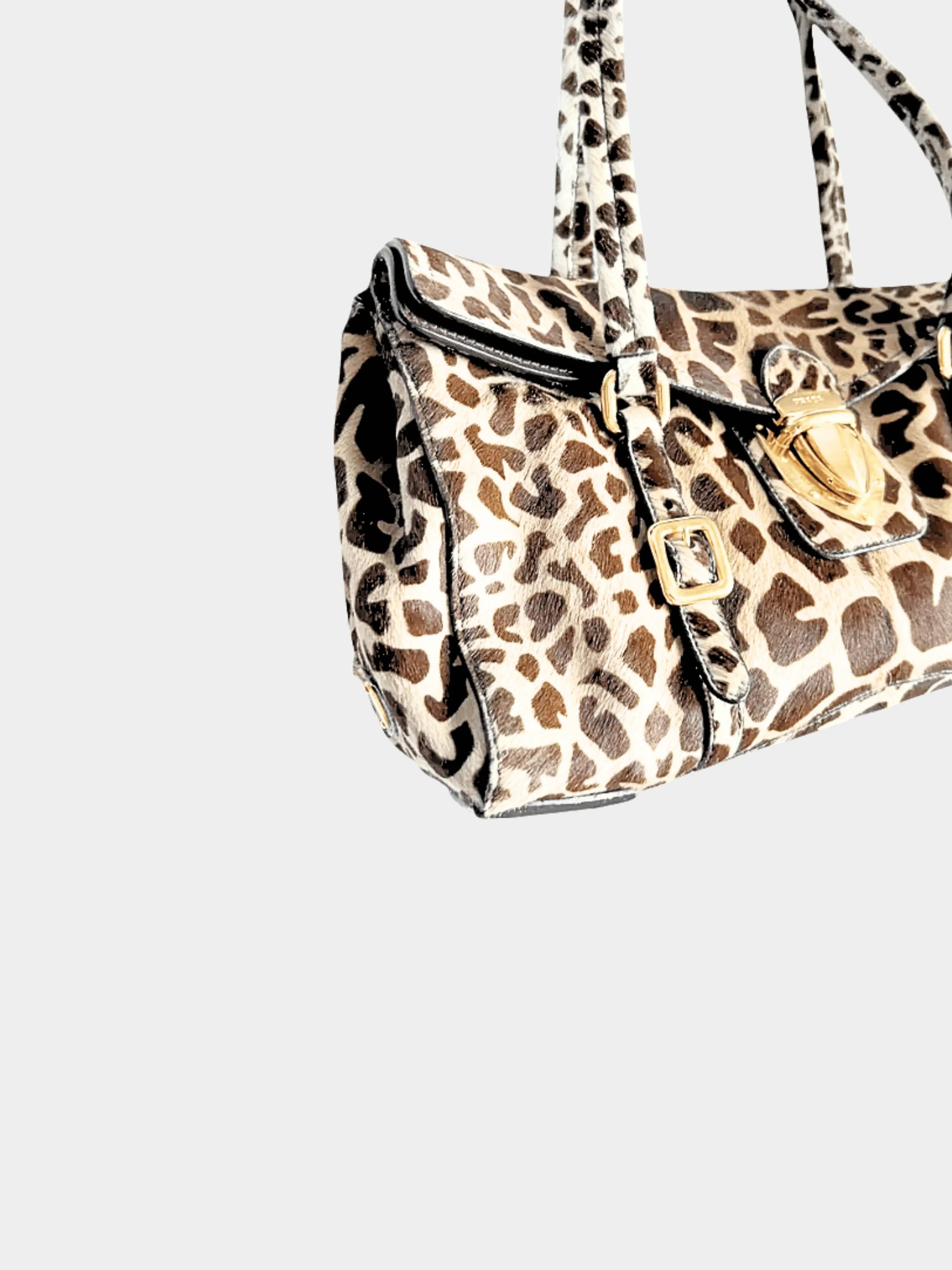 Prada 2000s Ponyhair Giraffe-Print Cavallino Shoulder Bag - Image 3