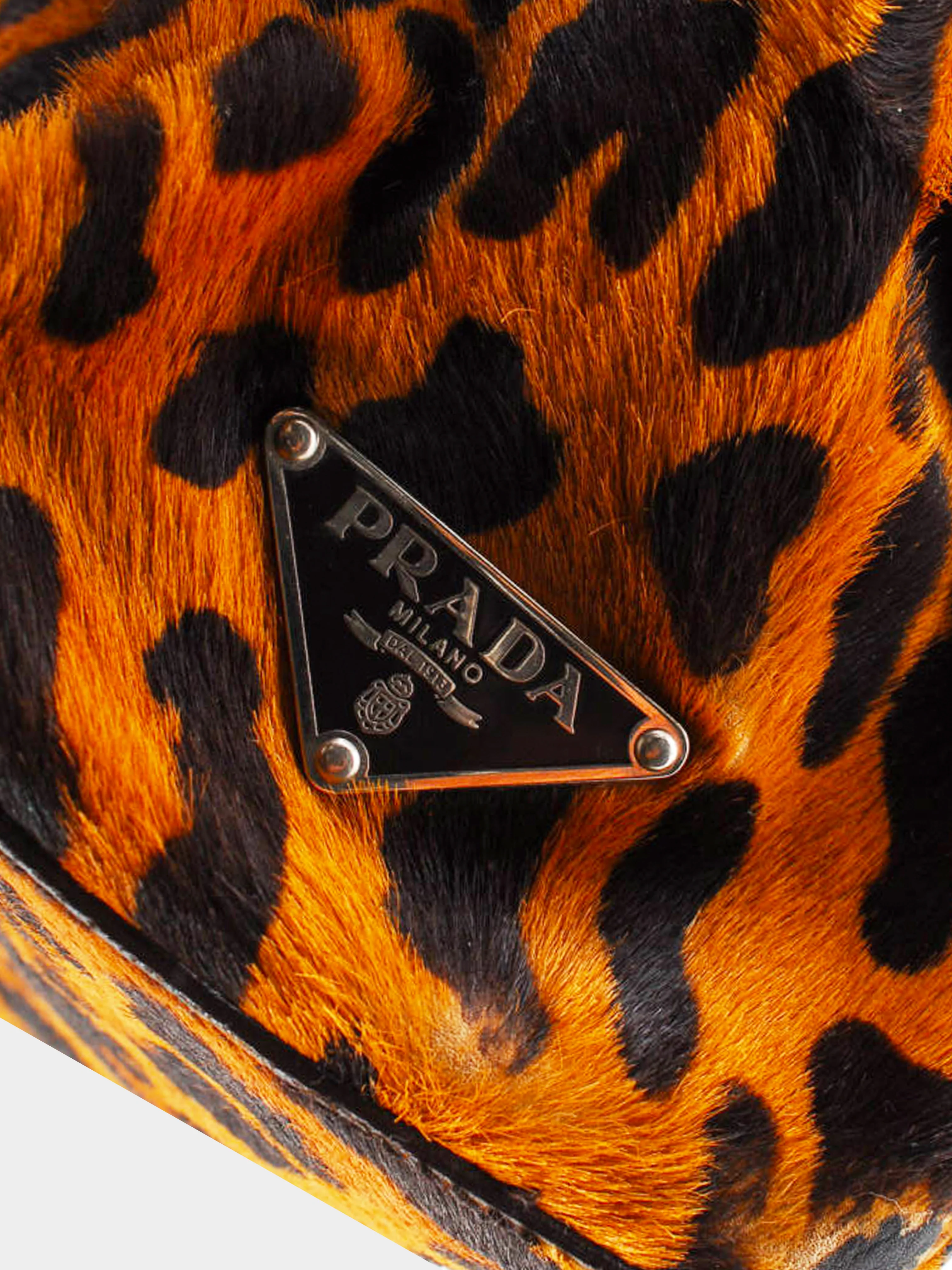Prada 2000s Ponyhair Leopard Shoulder Bag - Image 3