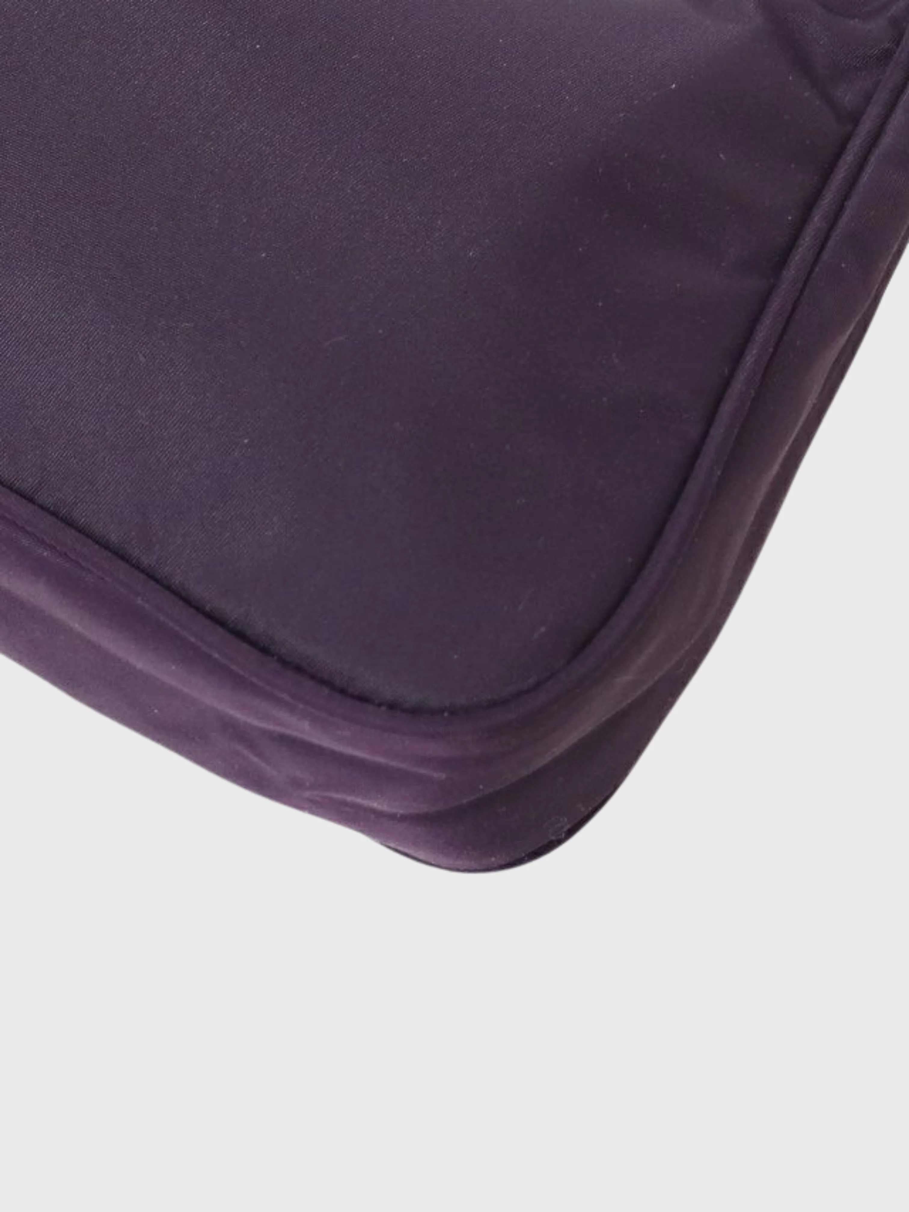 Prada 2000s Purple Triangle Logo Nylon Handbag - Image 5