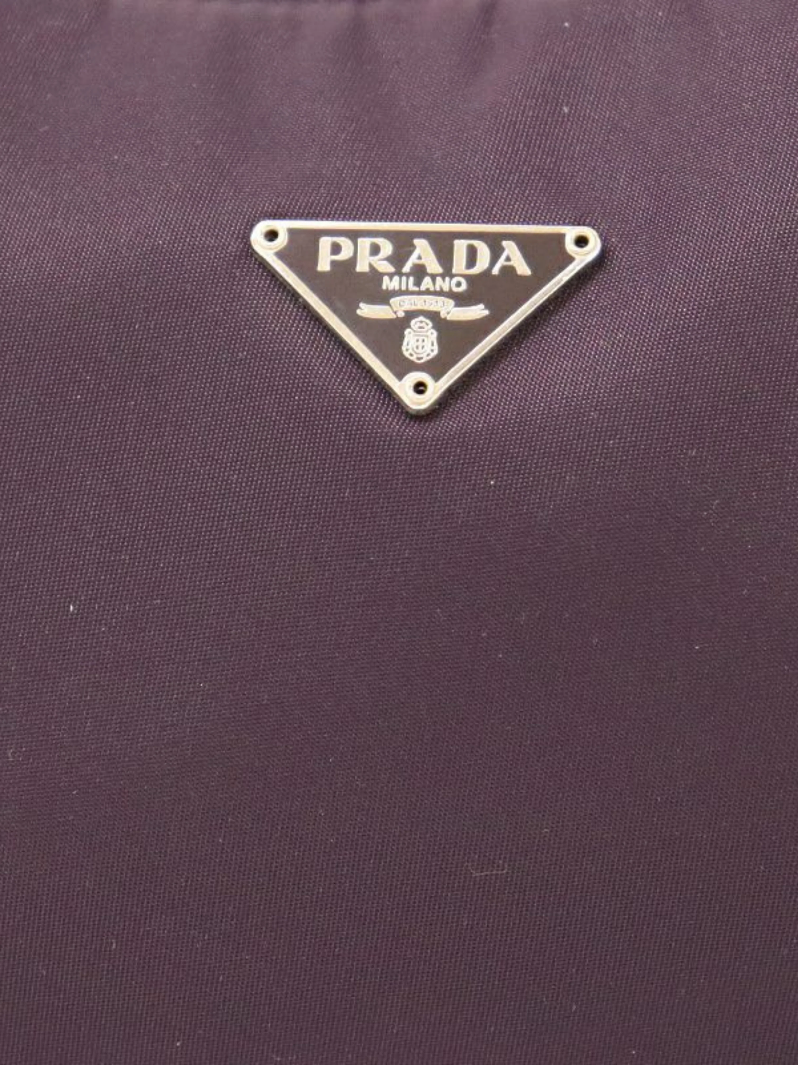 Prada 2000s Purple Triangle Logo Nylon Handbag - Image 8