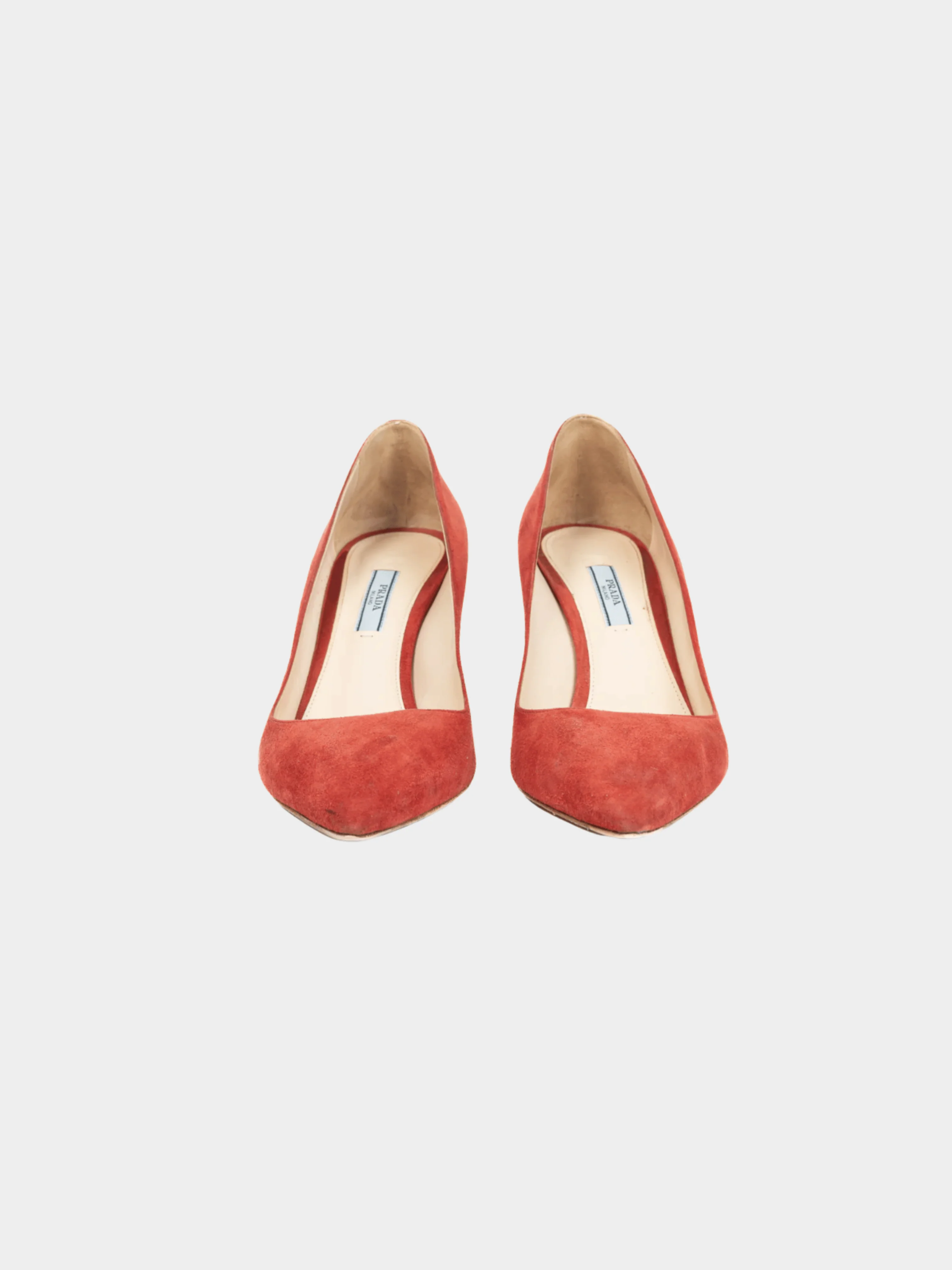 Prada 2000s Red Suede Pointed-Toe Pumps - Image 2