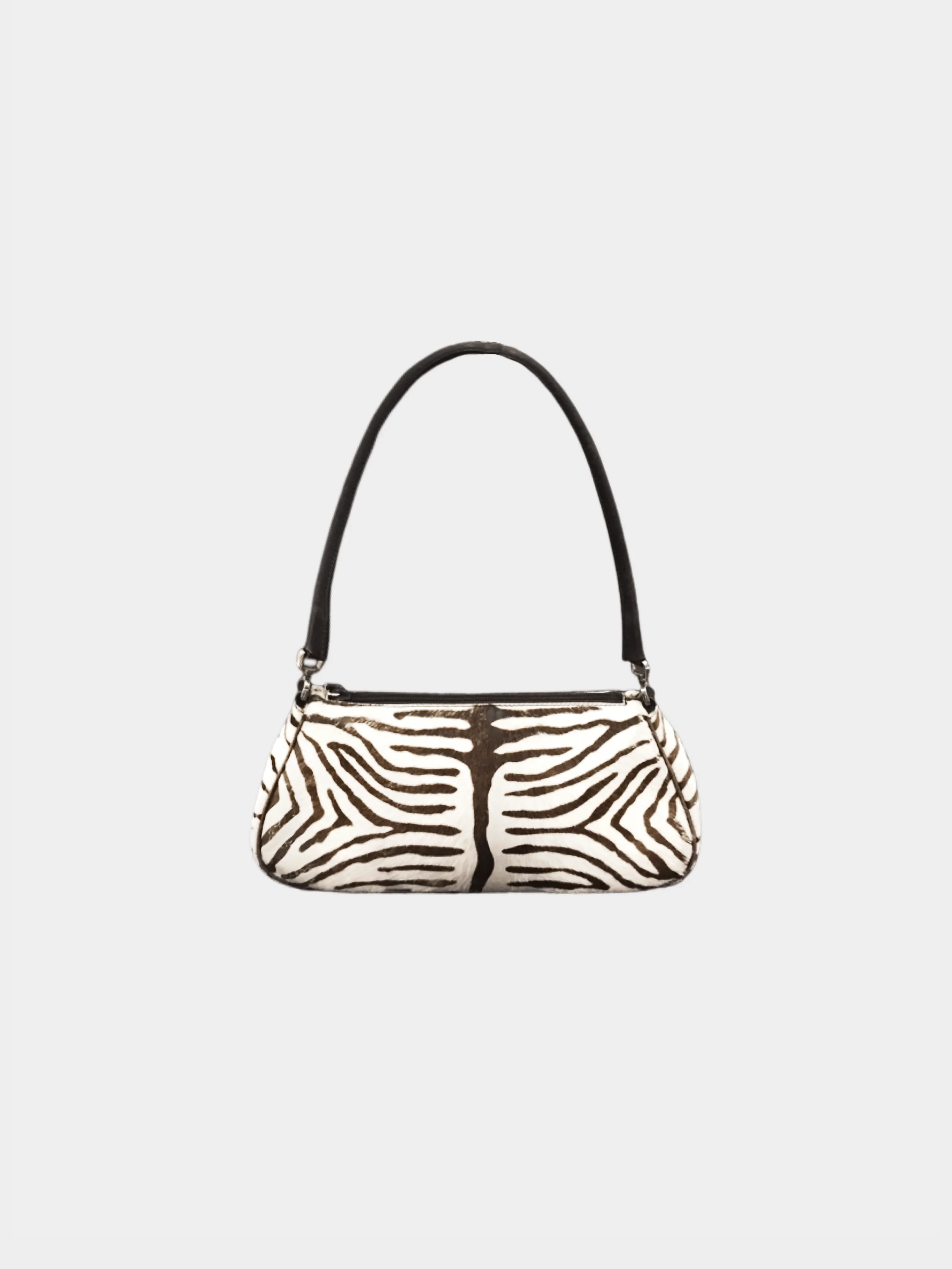 Prada 2000s Tri Color Zebra Print Calfhair Shoulder Bag