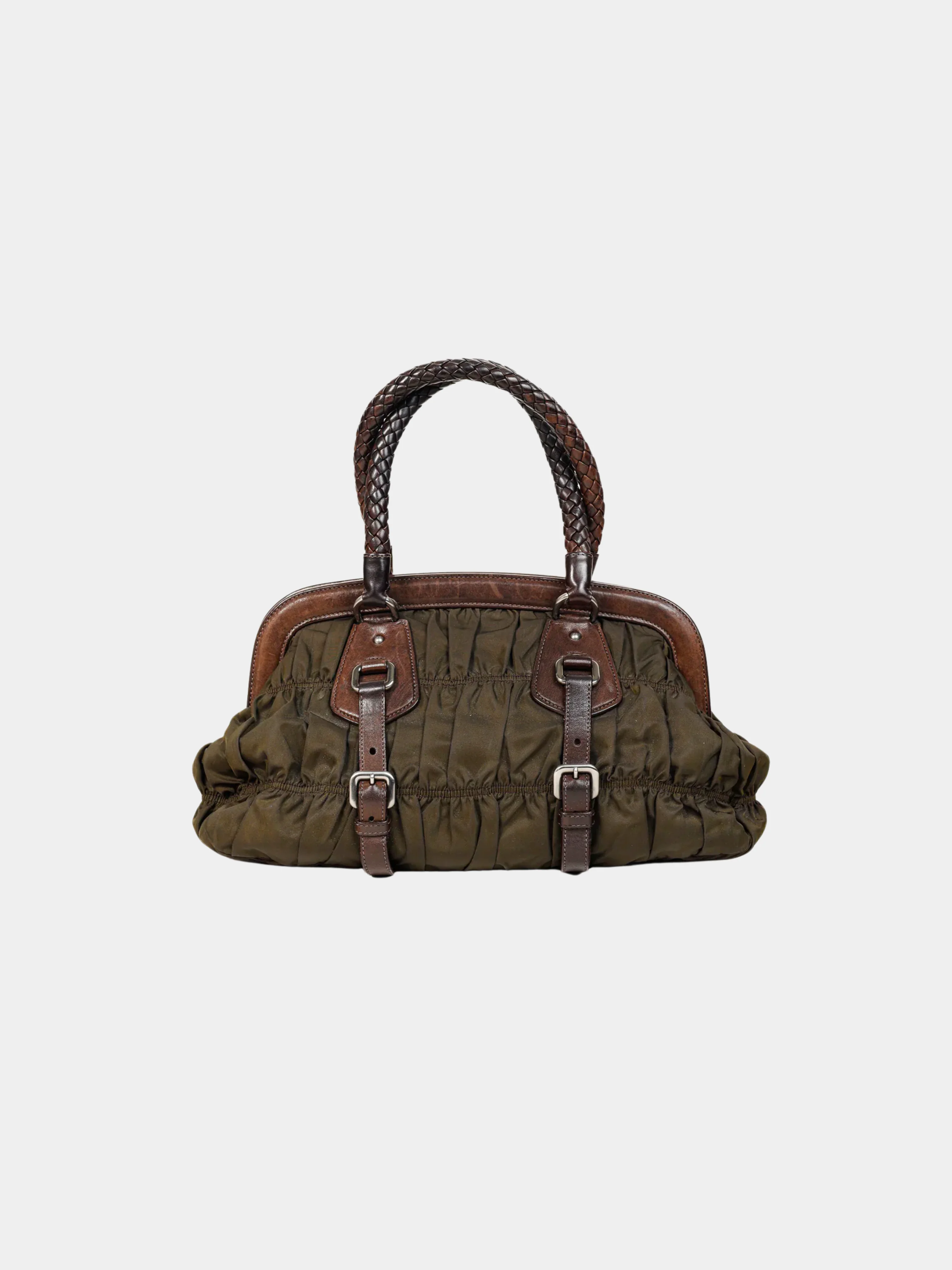 Prada 2007 Resort Green Tessuto Gaufre Nylon Shoulder Bag - Image 2