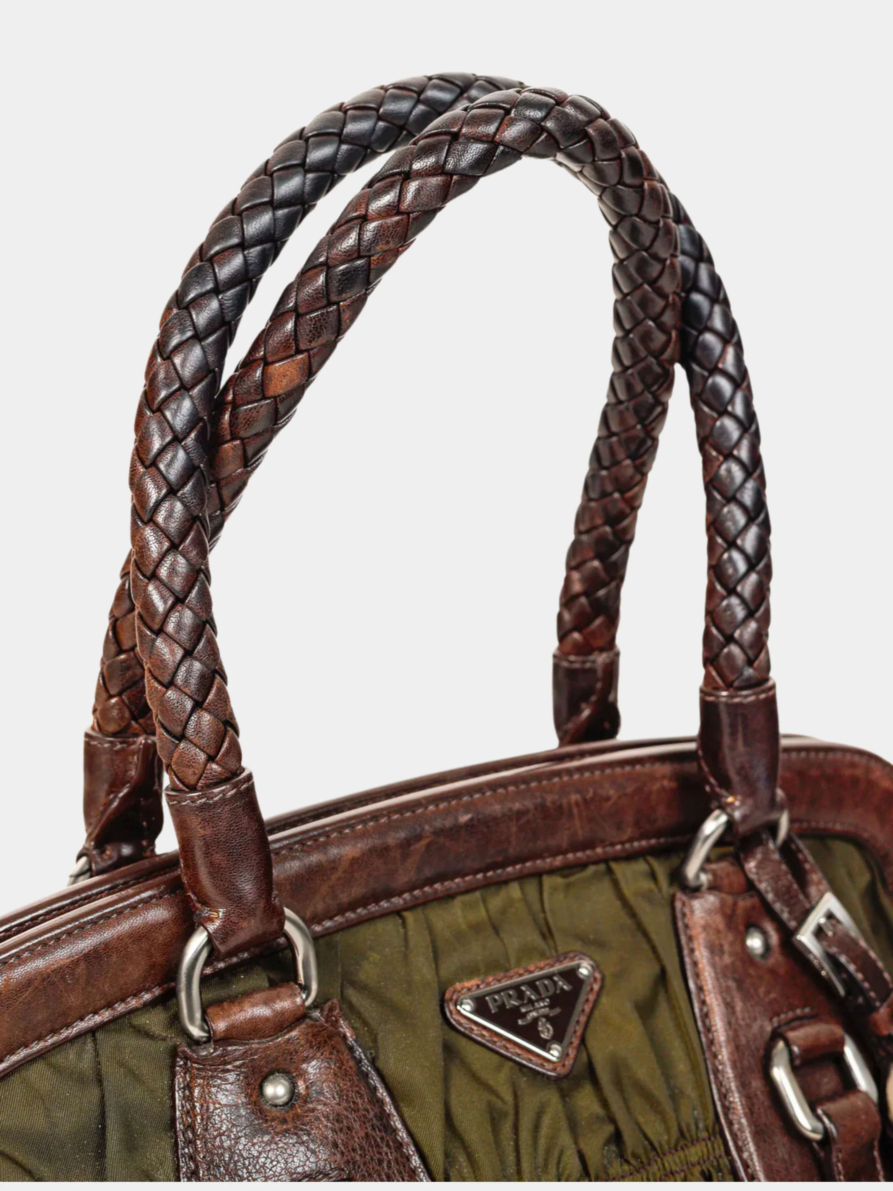 Prada 2007 Resort Green Tessuto Gaufre Nylon Shoulder Bag - Image 4