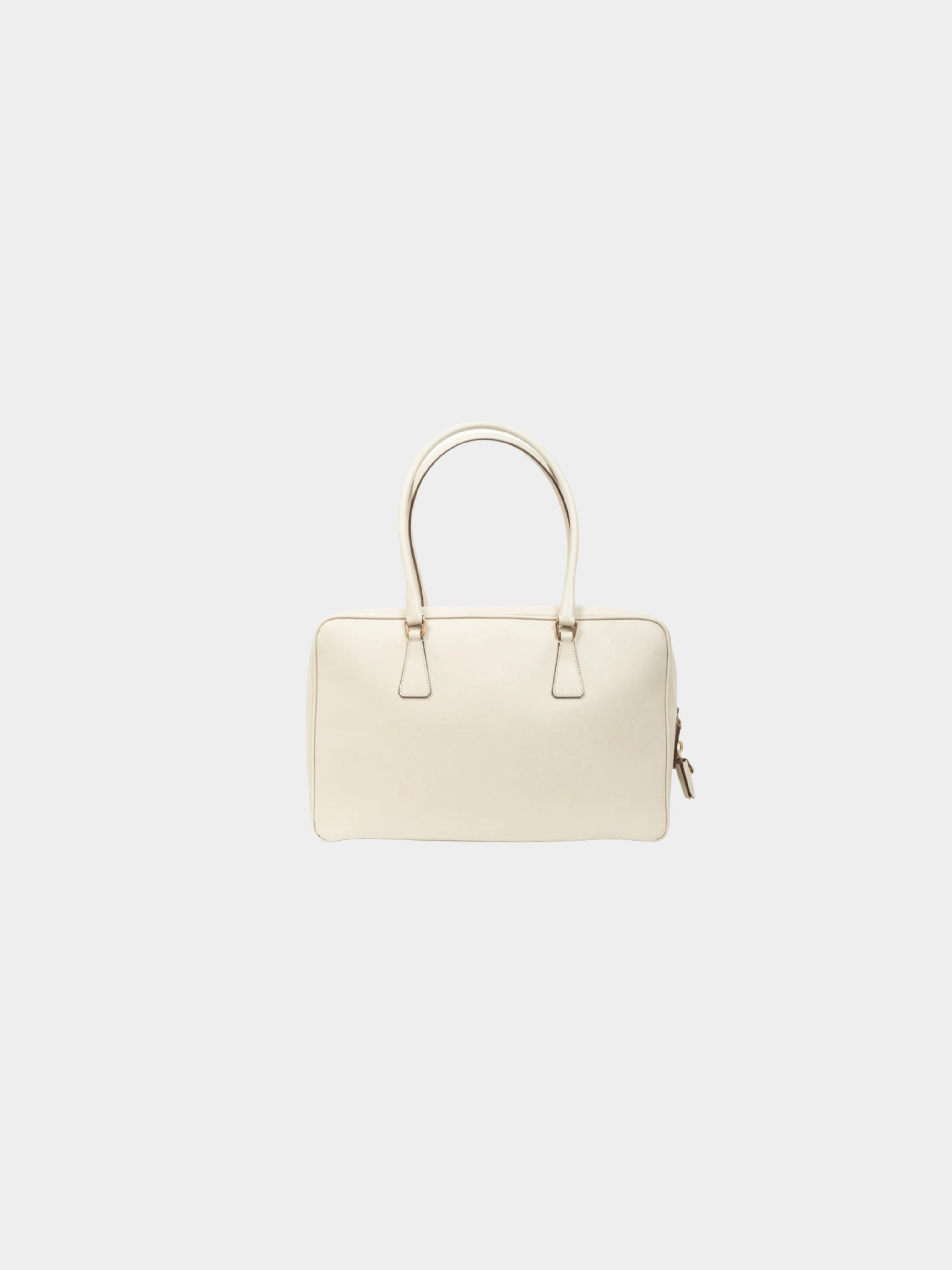 Prada 2010s Bauletto Cream Saffiano Leather Handbag - Image 2