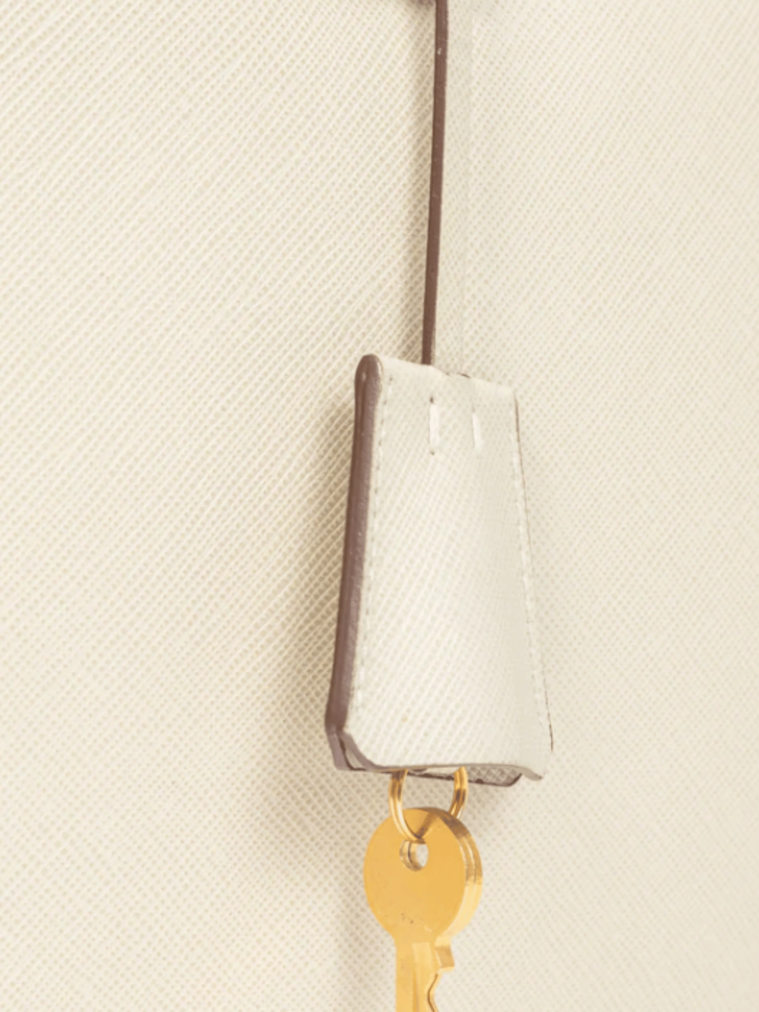 Prada 2010s Bauletto Cream Saffiano Leather Handbag - Image 5