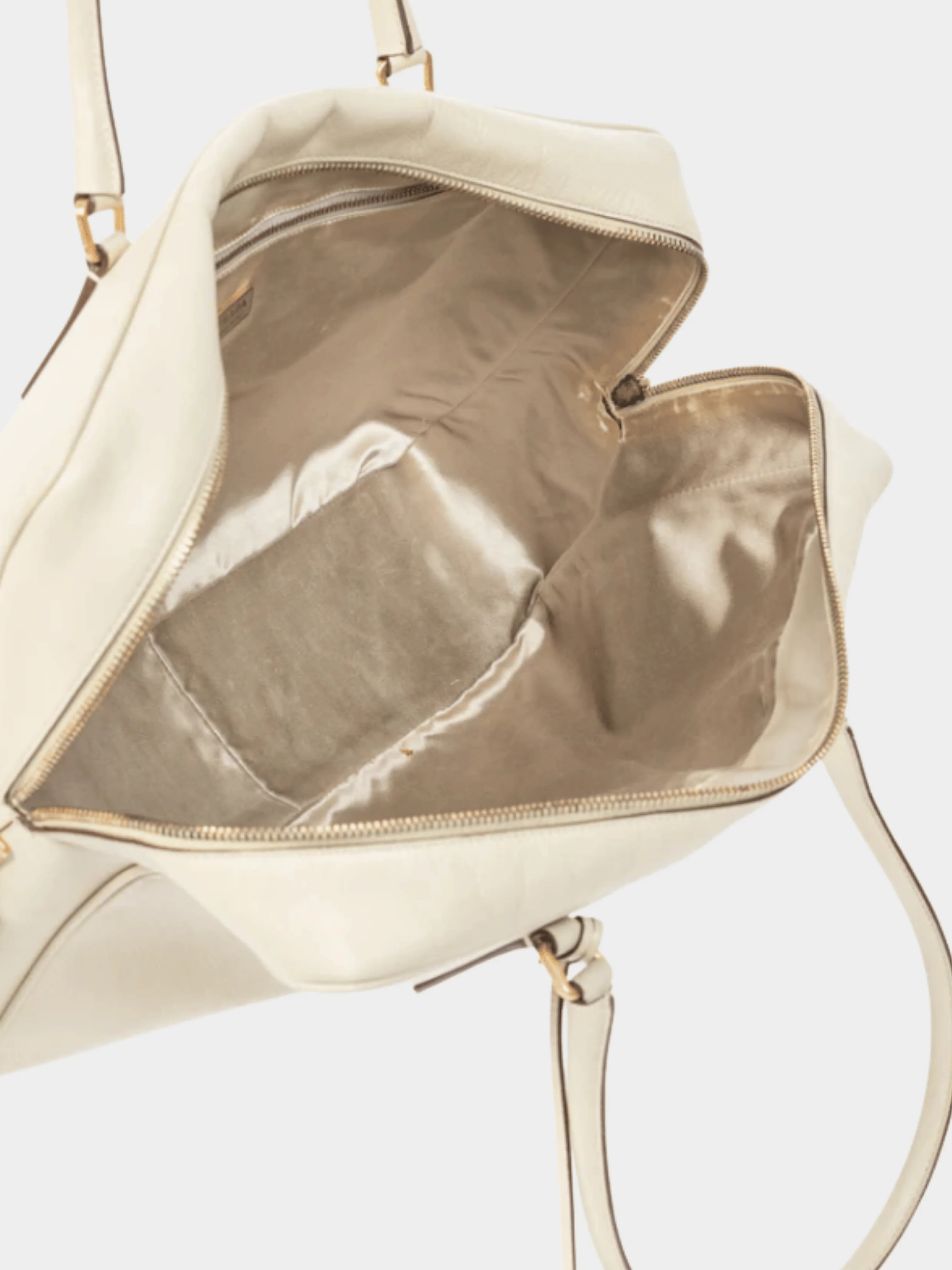 Prada 2010s Bauletto Cream Saffiano Leather Handbag - Image 7
