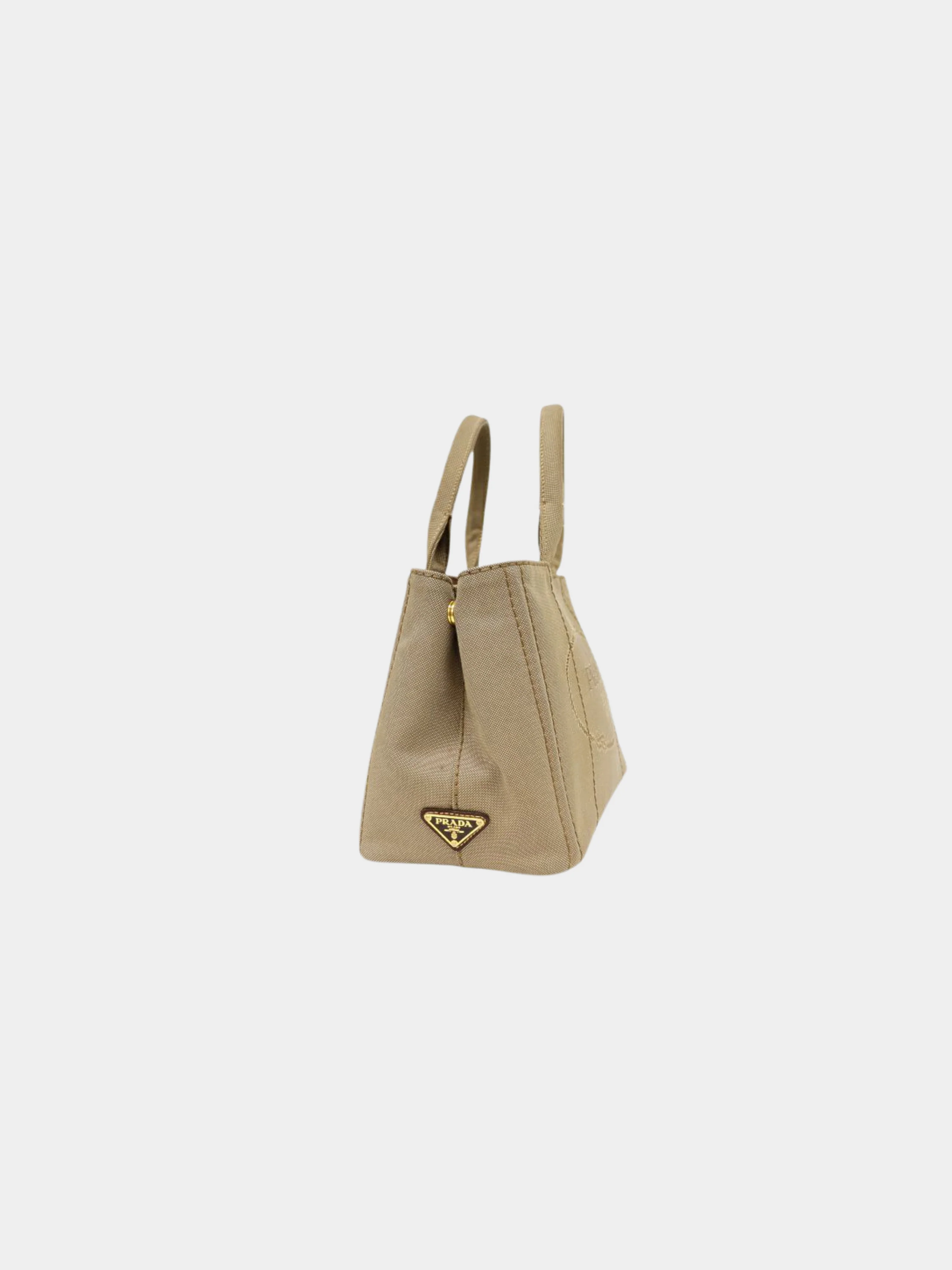 Prada 2010s Beige Canvas Canapa Tote Bag - Image 3