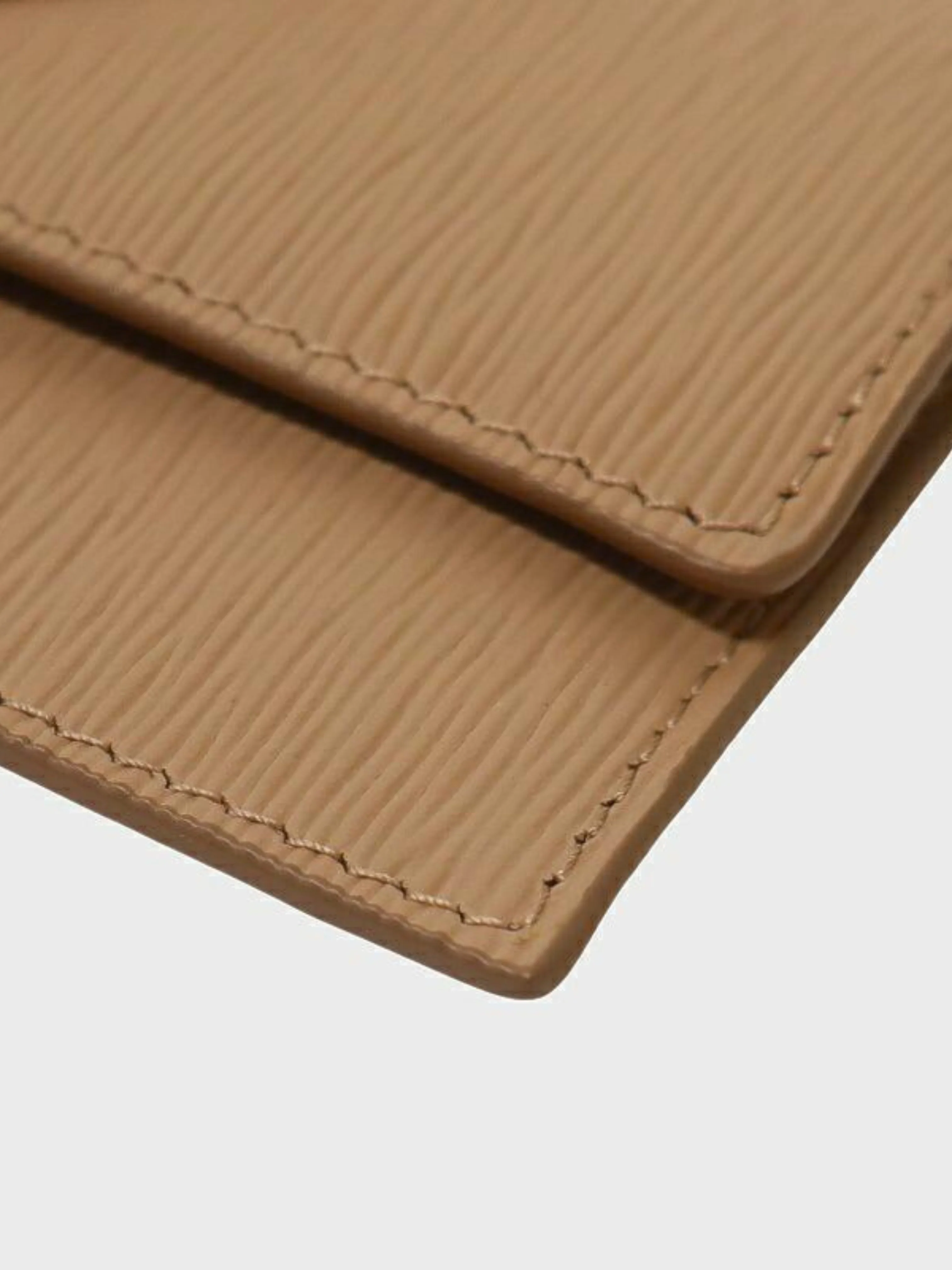 Prada 2010s Beige Pink Triangle Logo Leather Card Case - Image 5