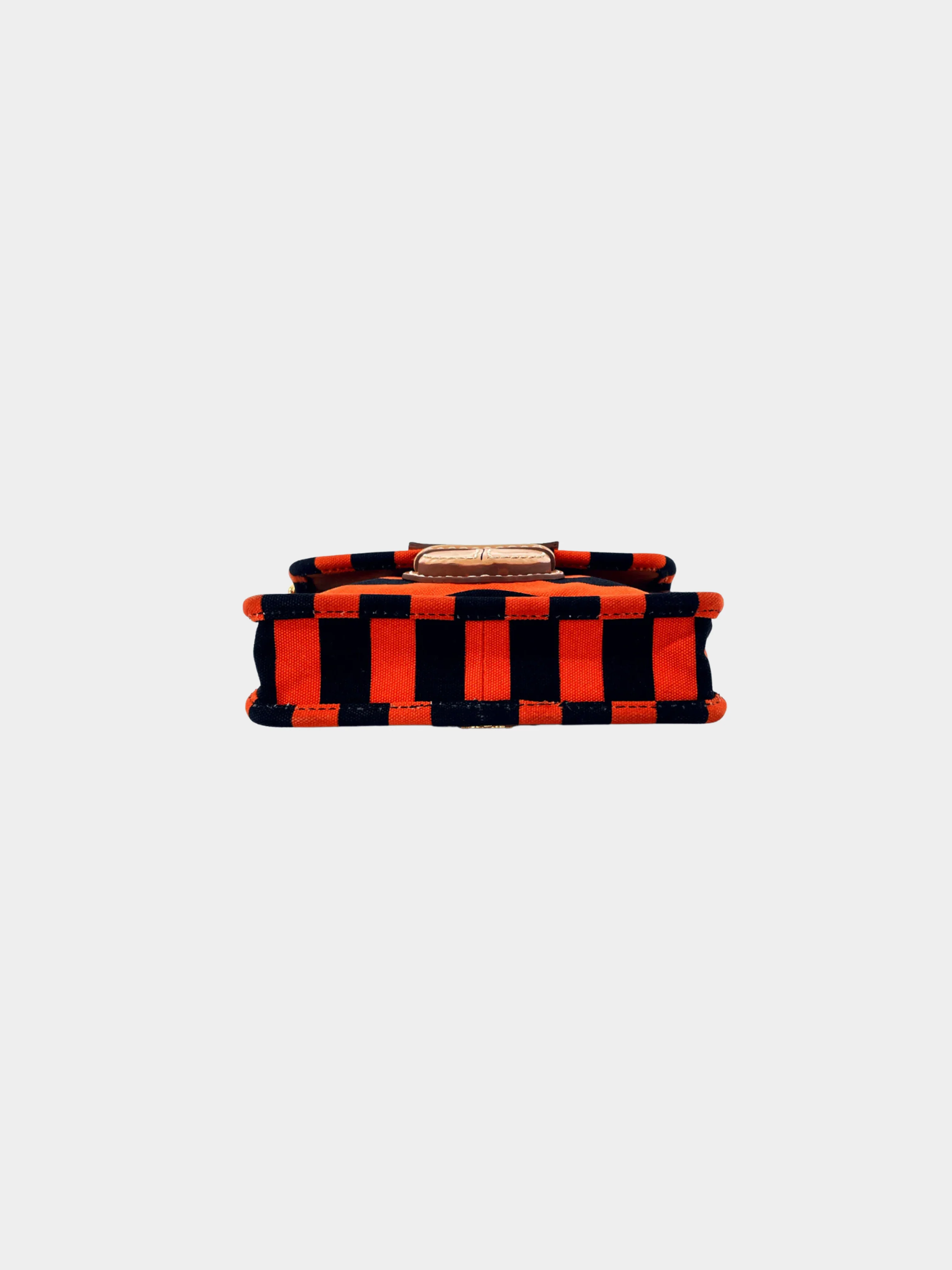 Prada 2010s Black and Orange Canapa Righe Crossbody Bag - Image 3