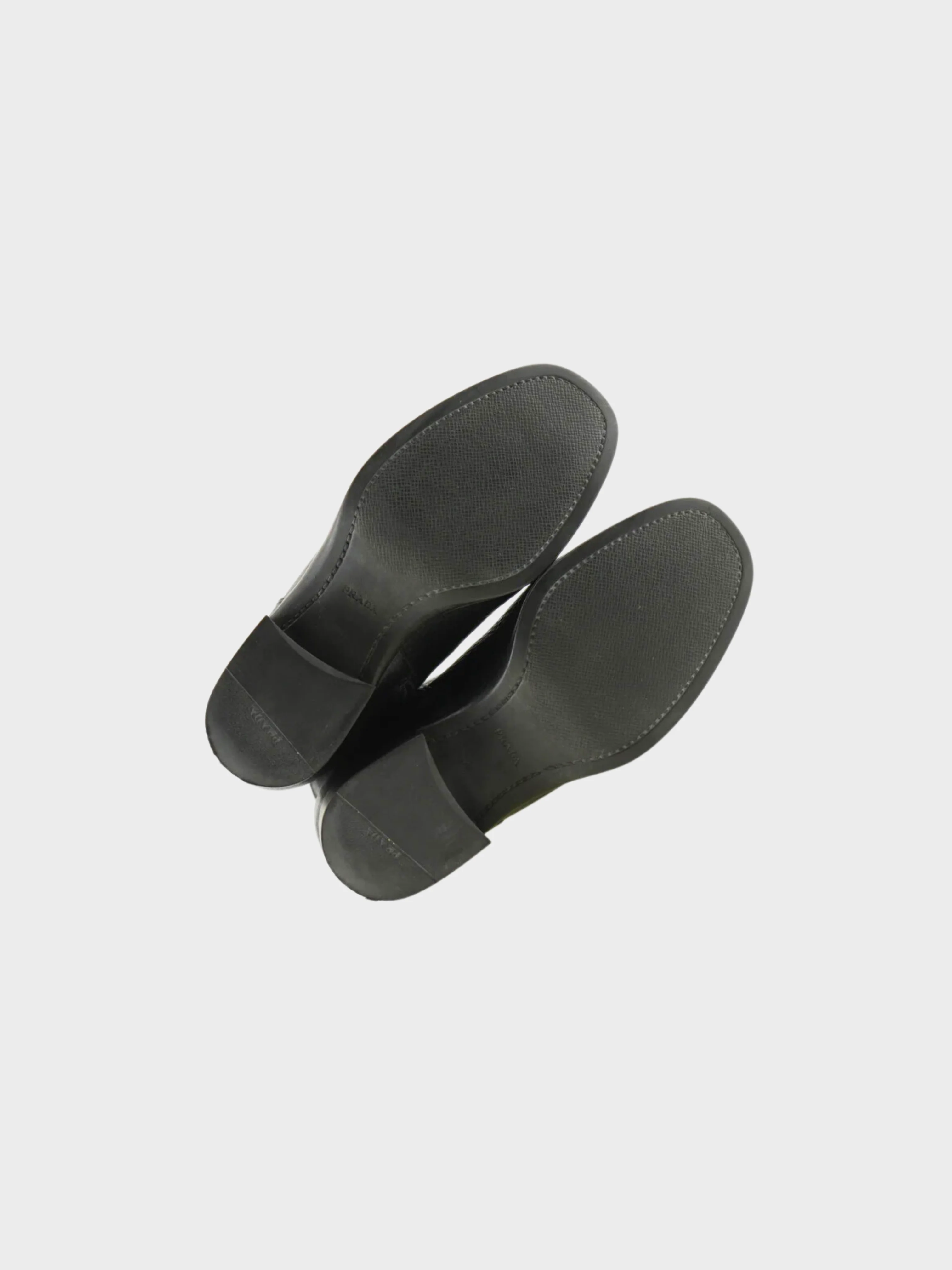 Prada 2010s Black Leather Buckle Logo High Boots - Image 3