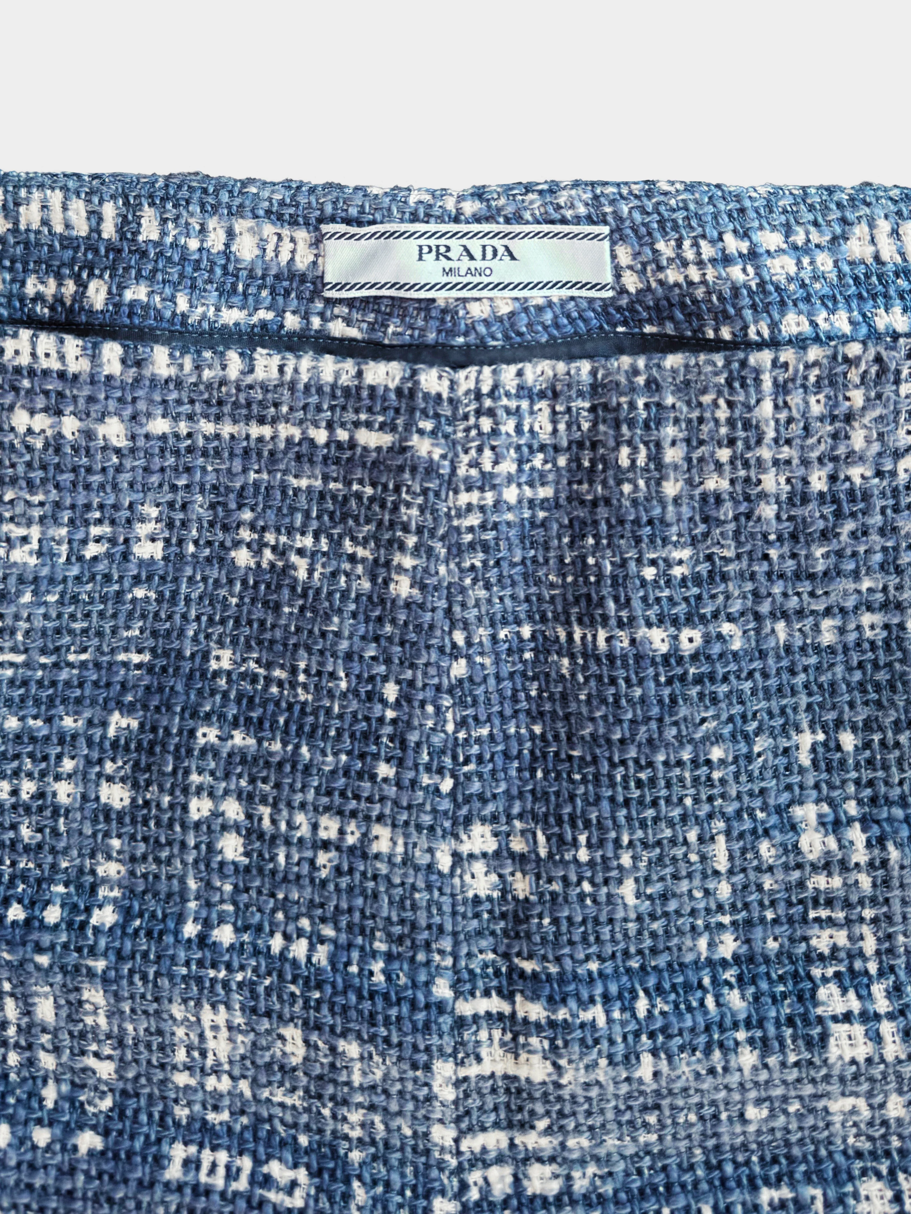 Prada 2010s Blue and White Tweed Pants - Image 2