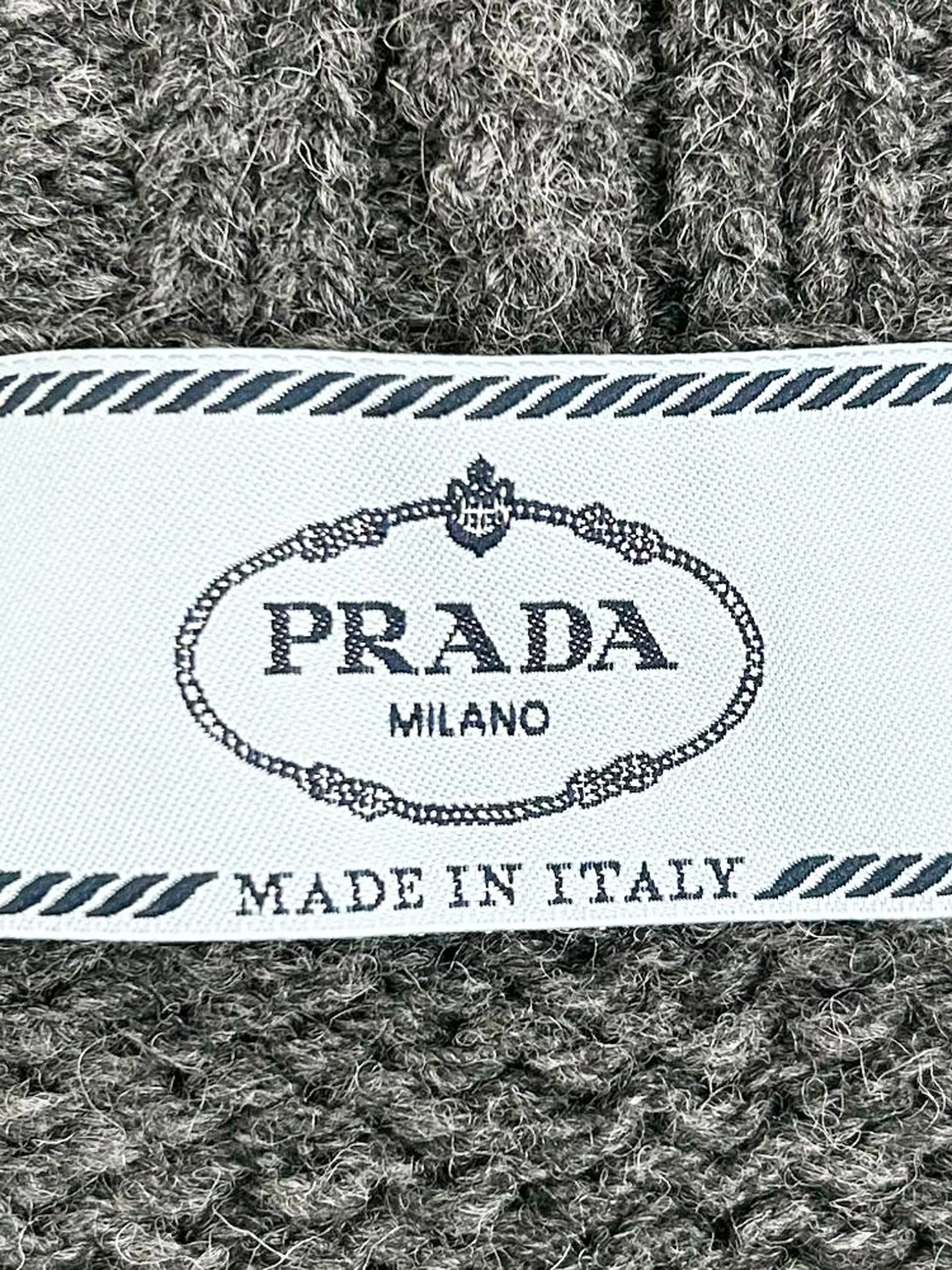 Prada 2010s Grey Wool Cardigan with Crystal Buttons - Image 3