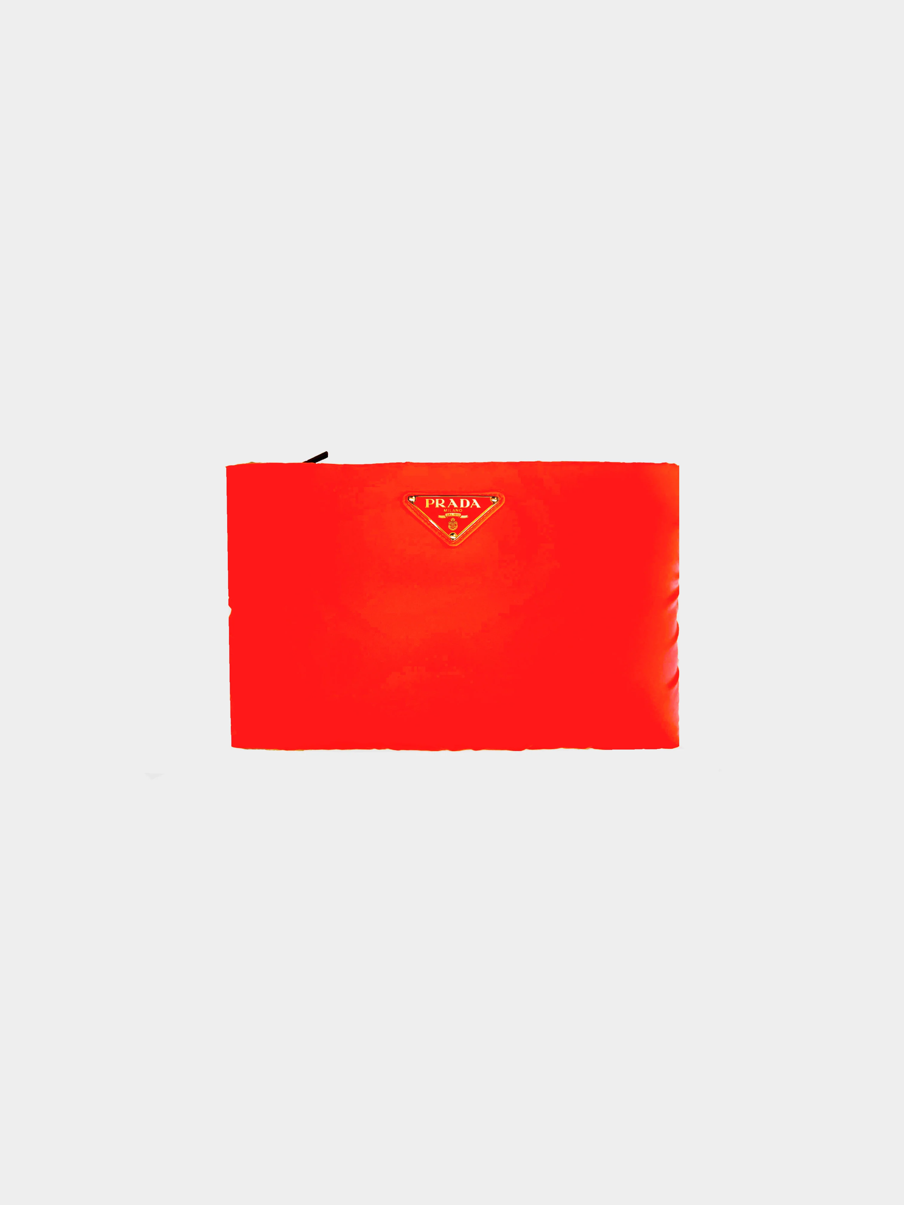 Prada 2018 Fluorescent Orange Nylon Crossbody Bag/Clutch