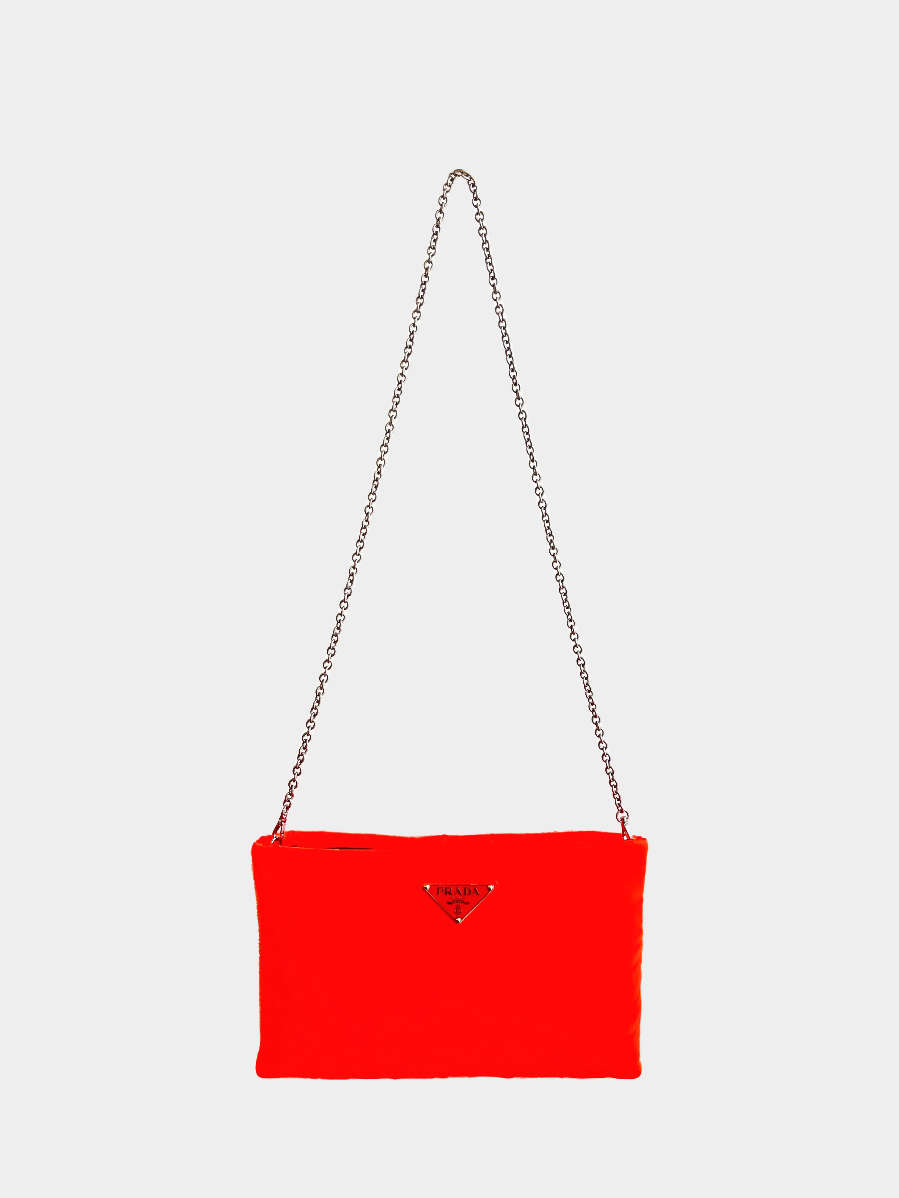 Prada 2018 Fluorescent Orange Nylon Crossbody Bag/Clutch - Image 2