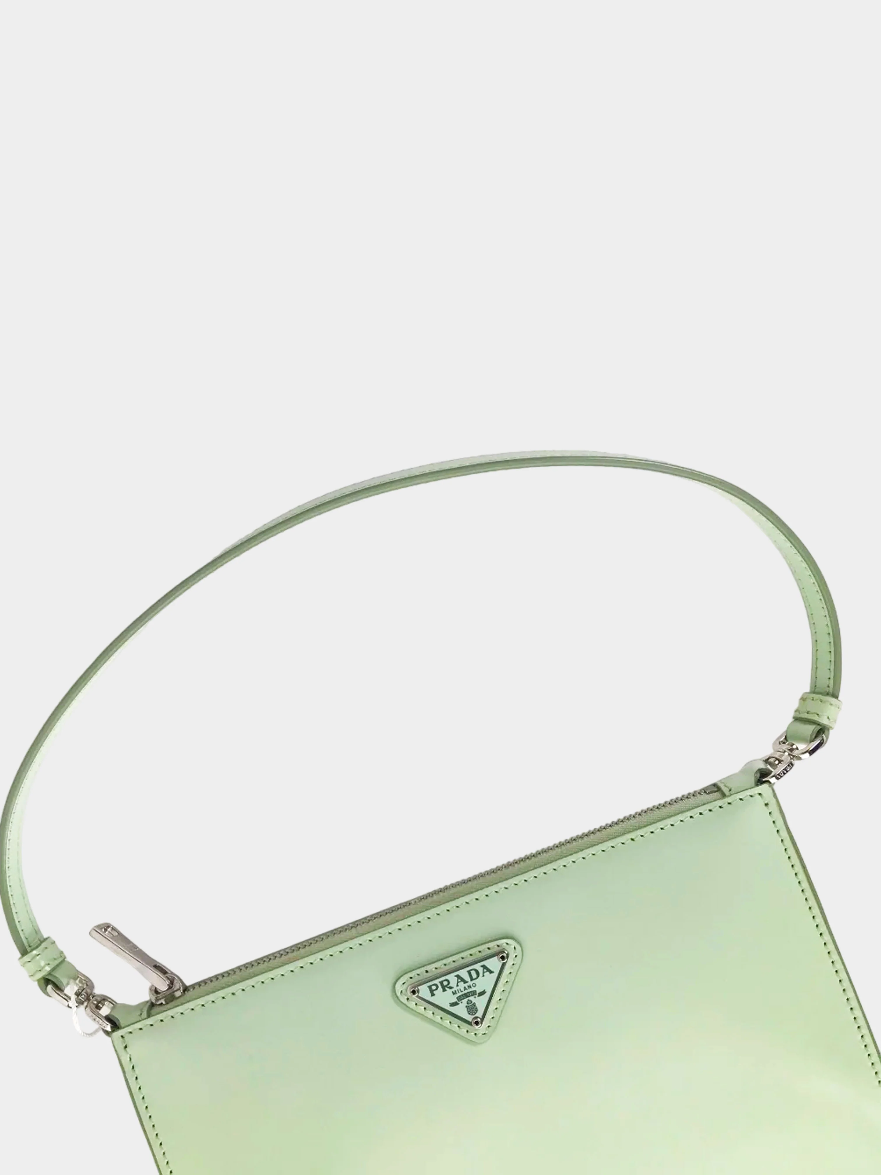Prada 2019-2023 Green Brushed Leather Shoulder Bag - Image 4