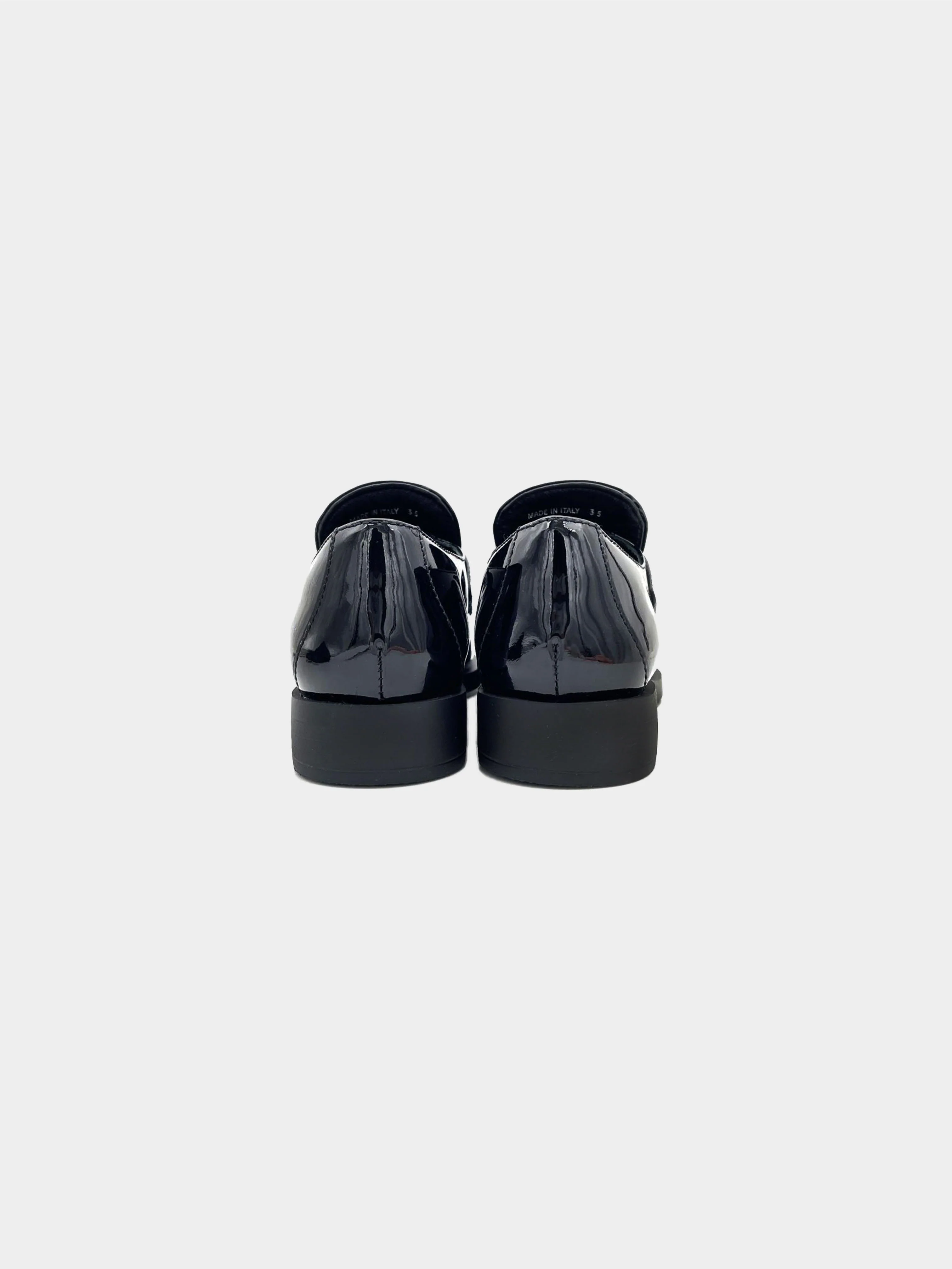 Prada 2020s Black Chocolate Patent Leather Loafer - Image 4