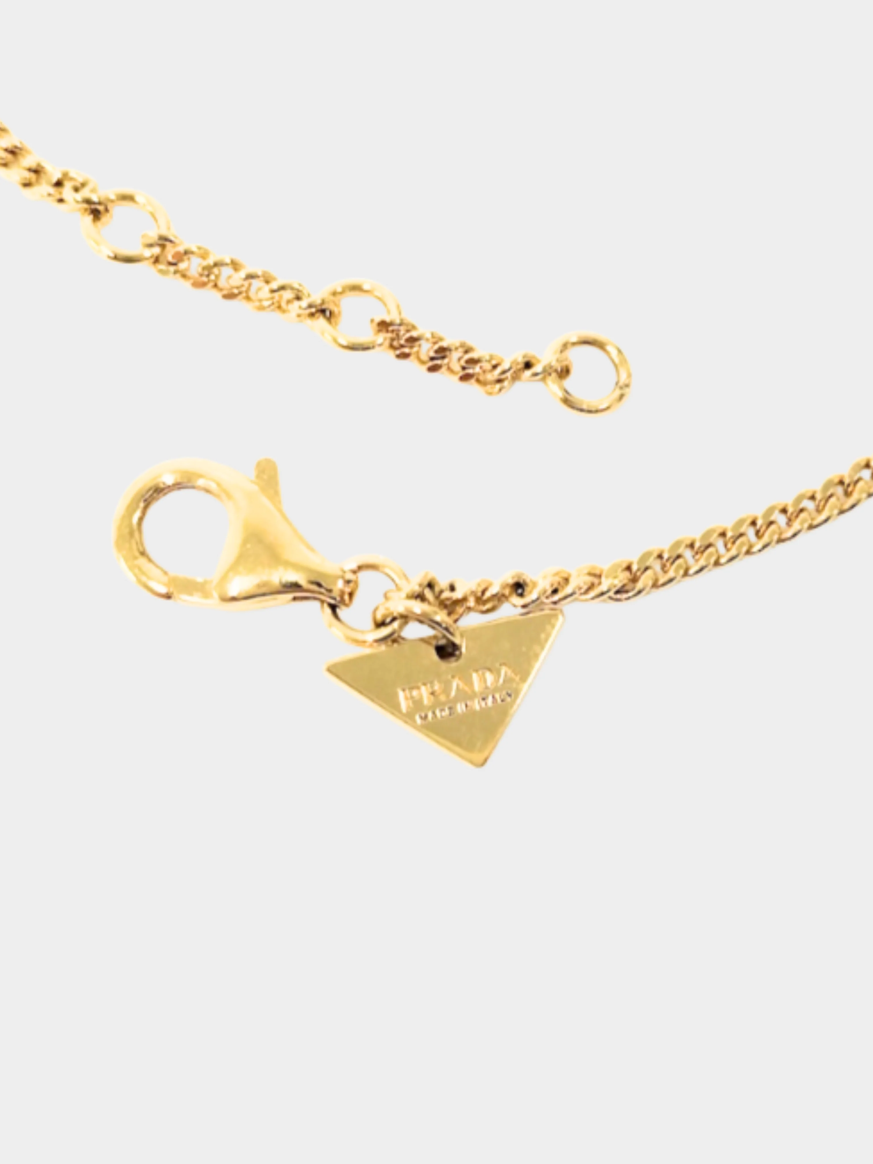 Prada 2020s Gold Metal Heart Logo Bracelet - Image 4