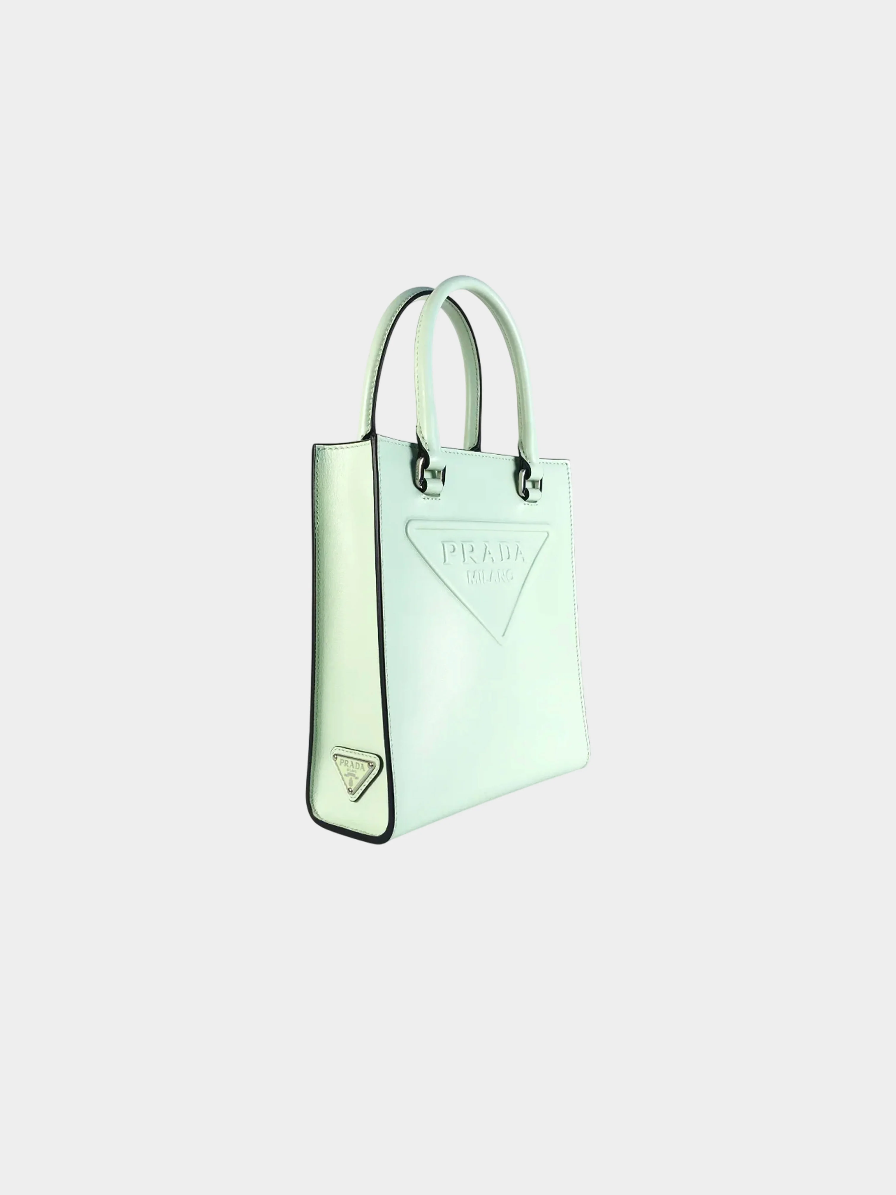 Prada 2020s Green Calfskin Leather 2Way Tote Shoulder Bag - Image 3