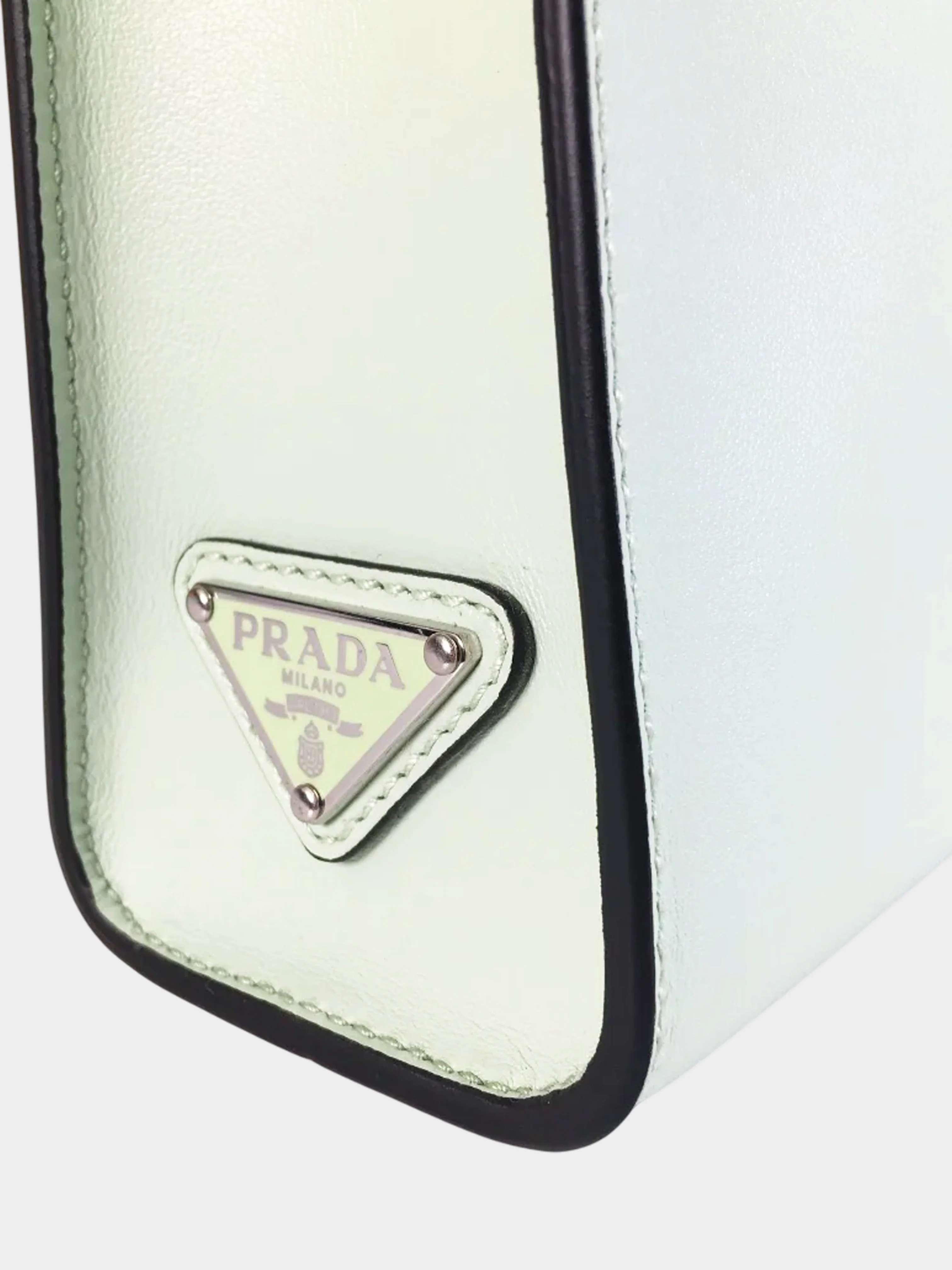 Prada 2020s Green Calfskin Leather 2Way Tote Shoulder Bag - Image 5