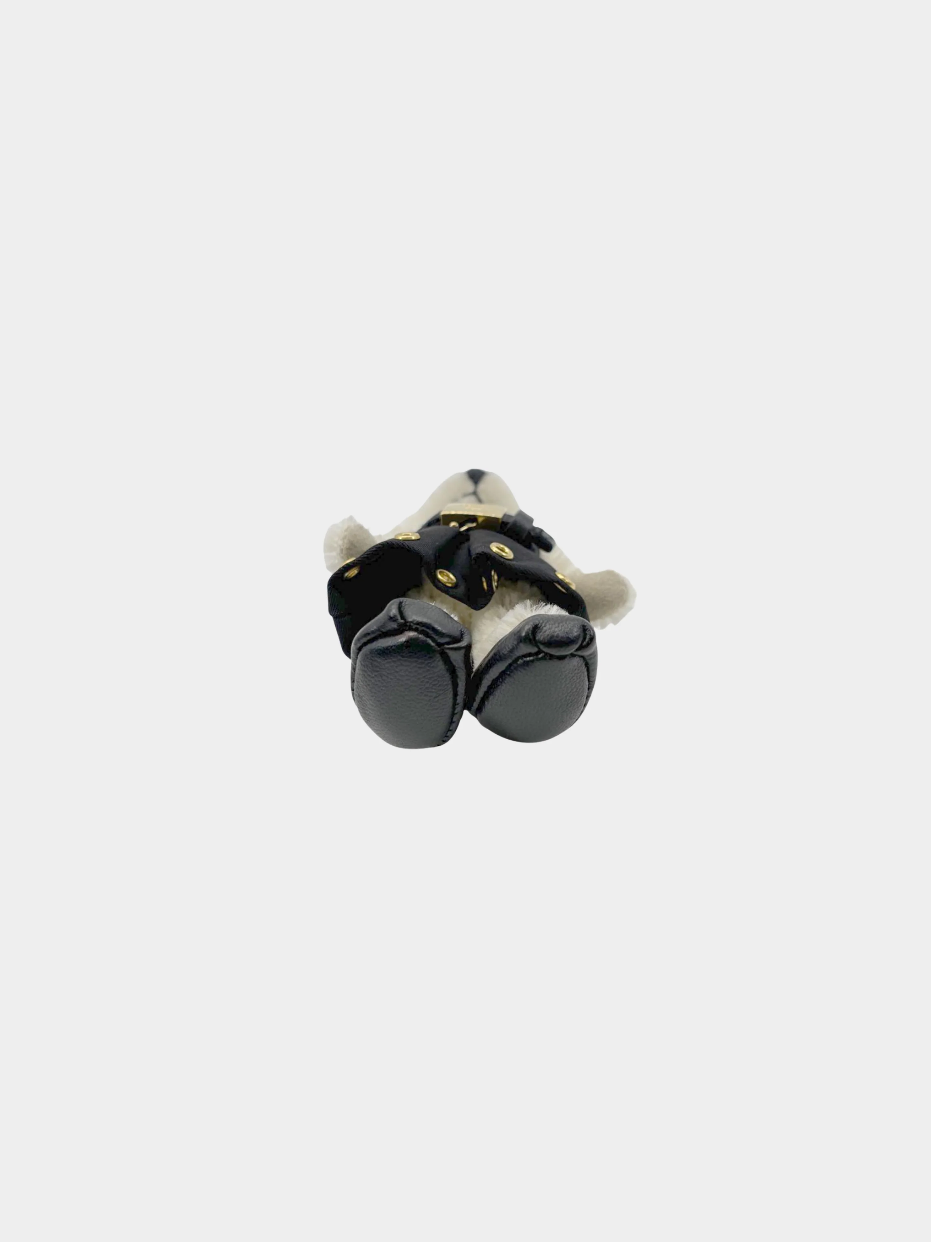 Prada 2020s Ivory and Black Teddy Bear Keychain - Image 3