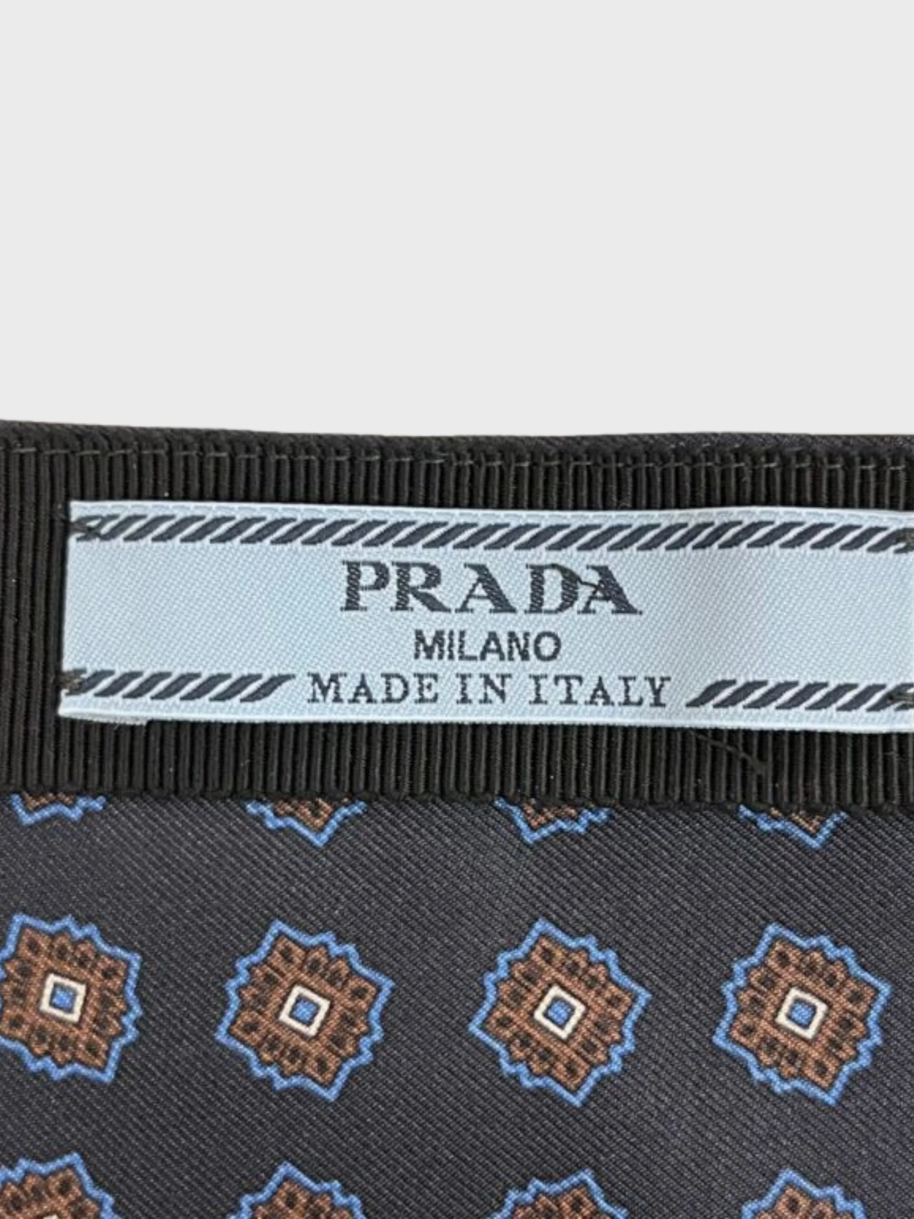 Prada 2020s Printed Silk Twill Wrap Top - Image 3