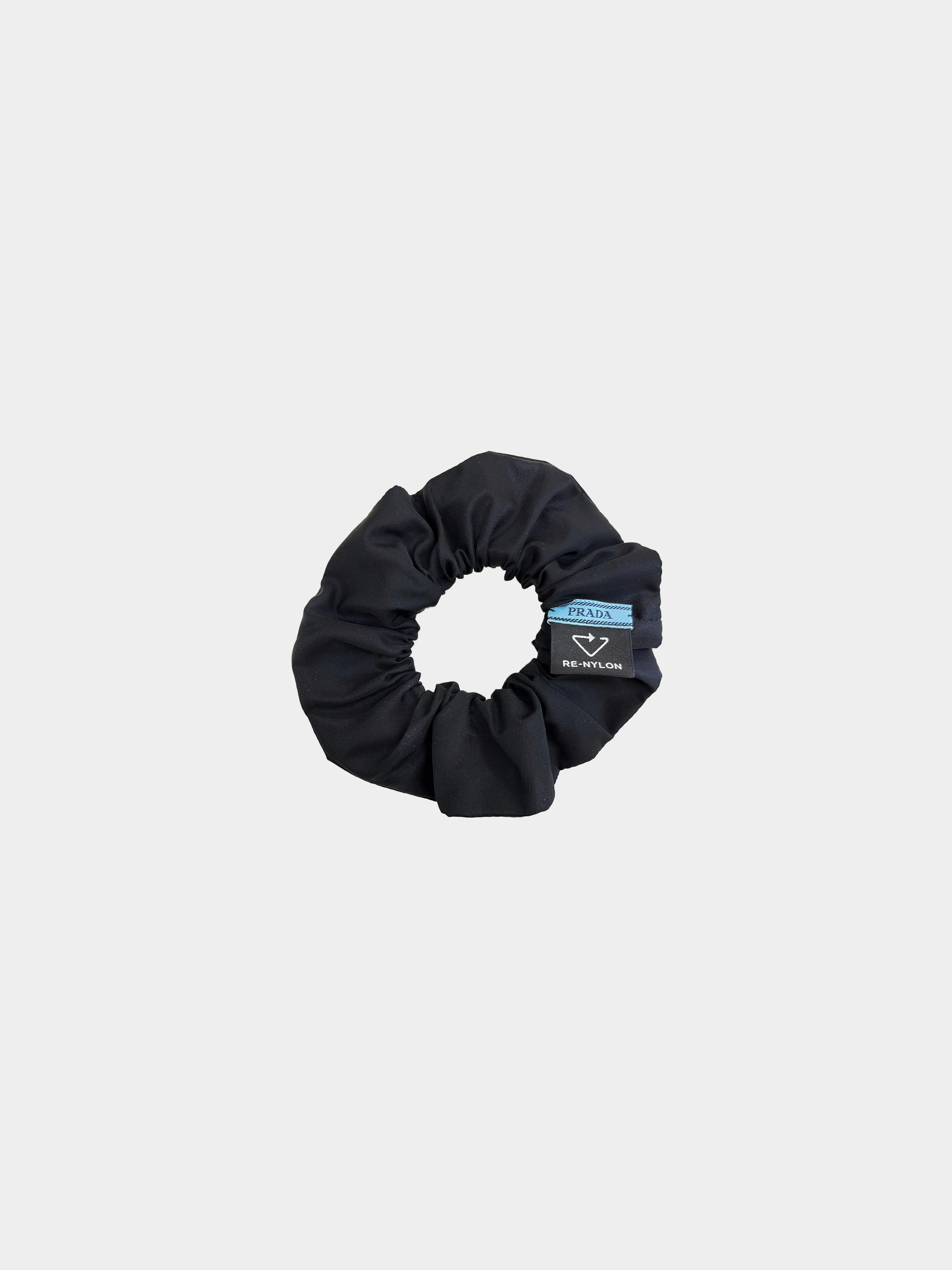 Prada 2020s Re-Nylon Black Logo Scrunchie - Image 2