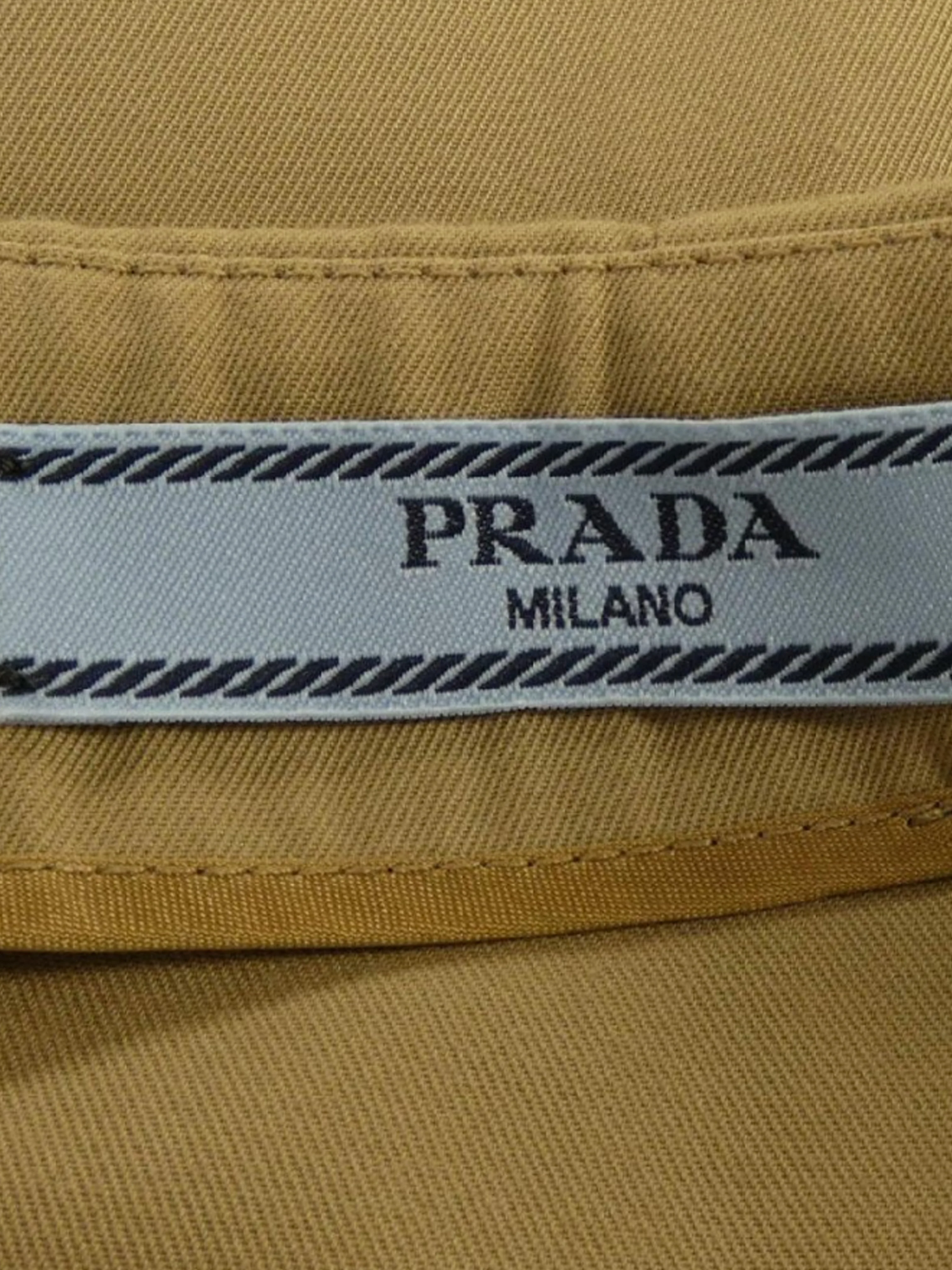 Prada 2020s Tan Twill Miniskirt with Leather Belt - Image 3