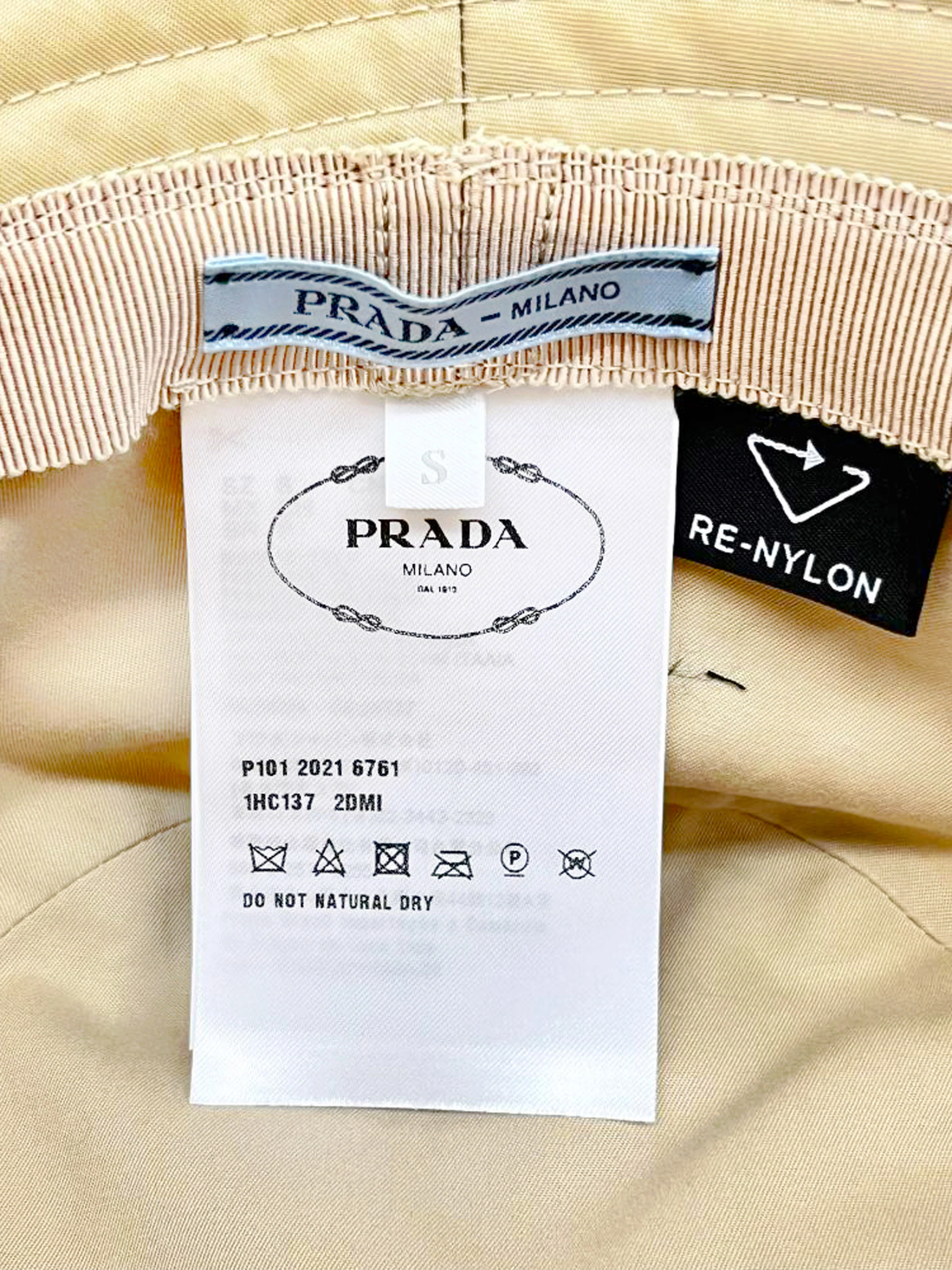 Prada 2021 Desert Beige Re-Nylon Bucket Hat - Image 3