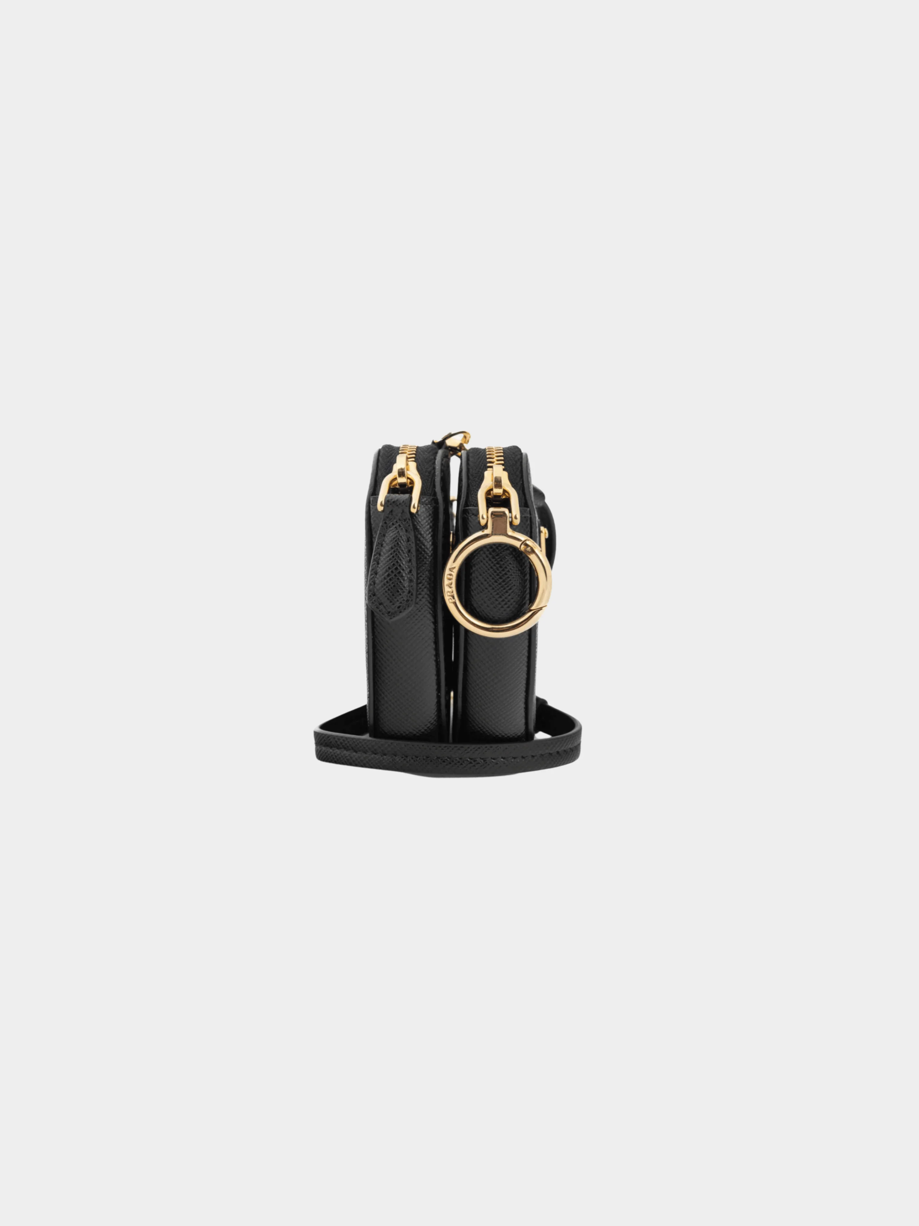 Prada 2022 Nero Saffiano Leather Mini Heart Pouch - Image 3