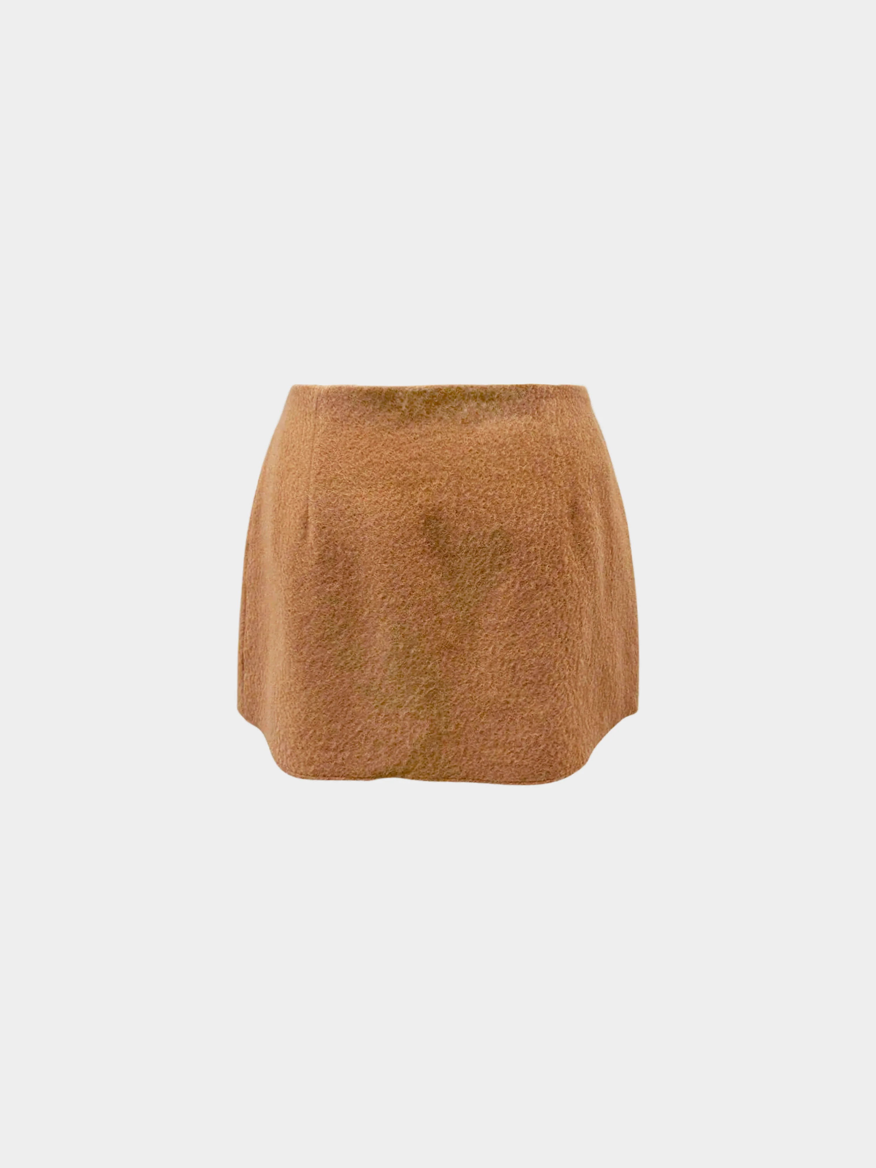 Prada 2023 Camel Brown Cashmere Scarf Mini Wrap Skirt - Image 2