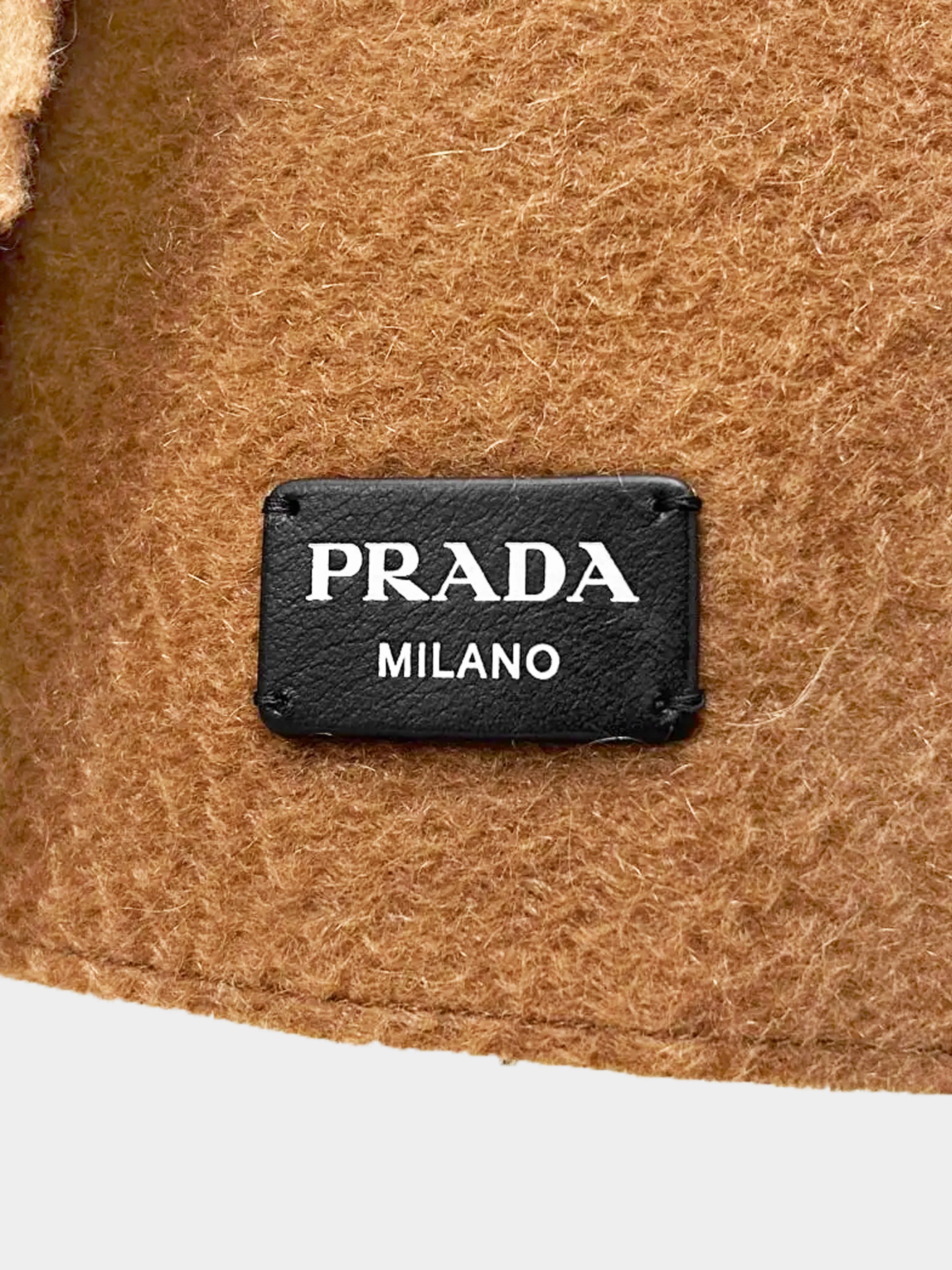Prada 2023 Camel Brown Cashmere Scarf Mini Wrap Skirt - Image 4