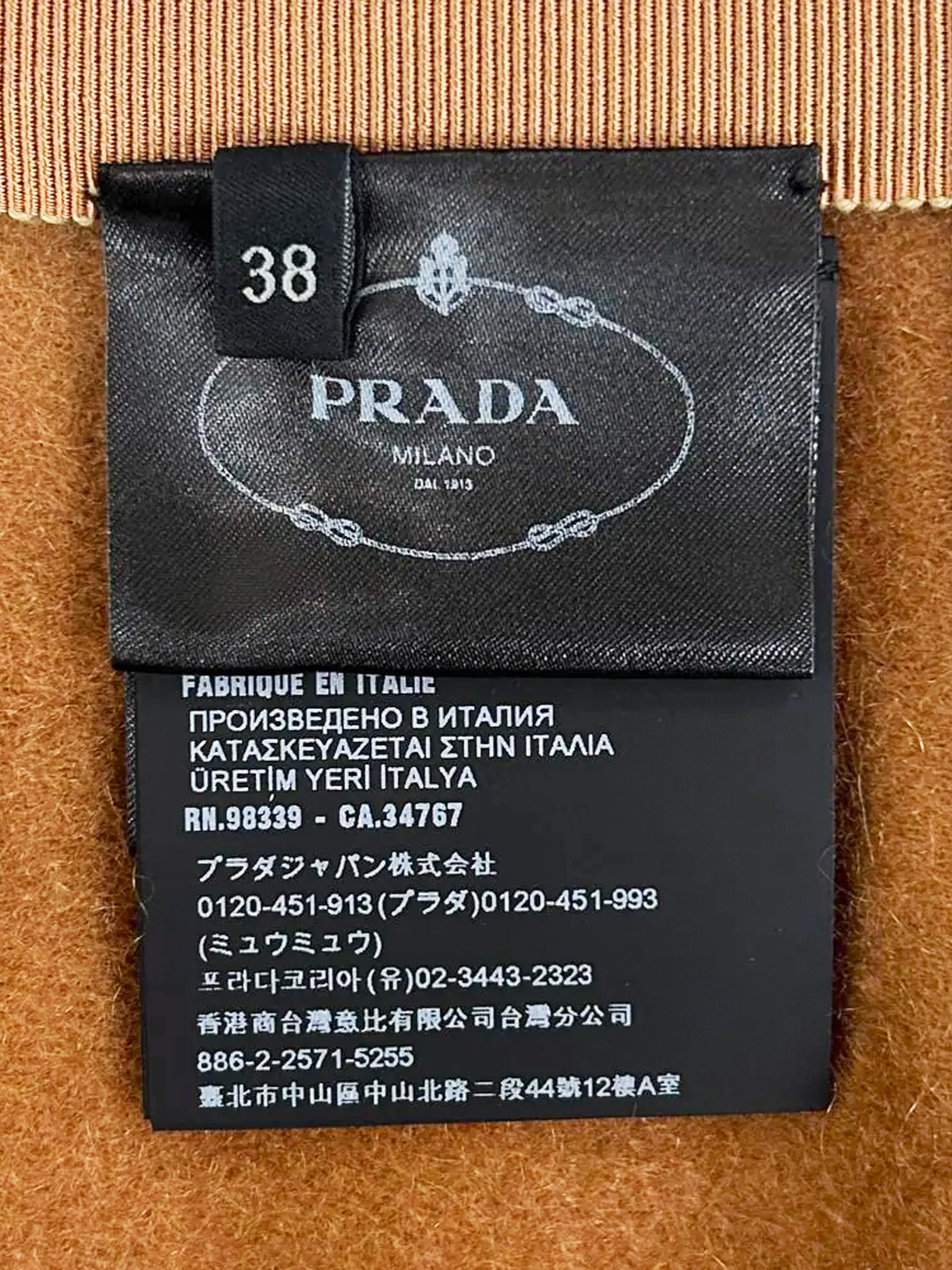 Prada 2023 Camel Brown Cashmere Scarf Mini Wrap Skirt - Image 5