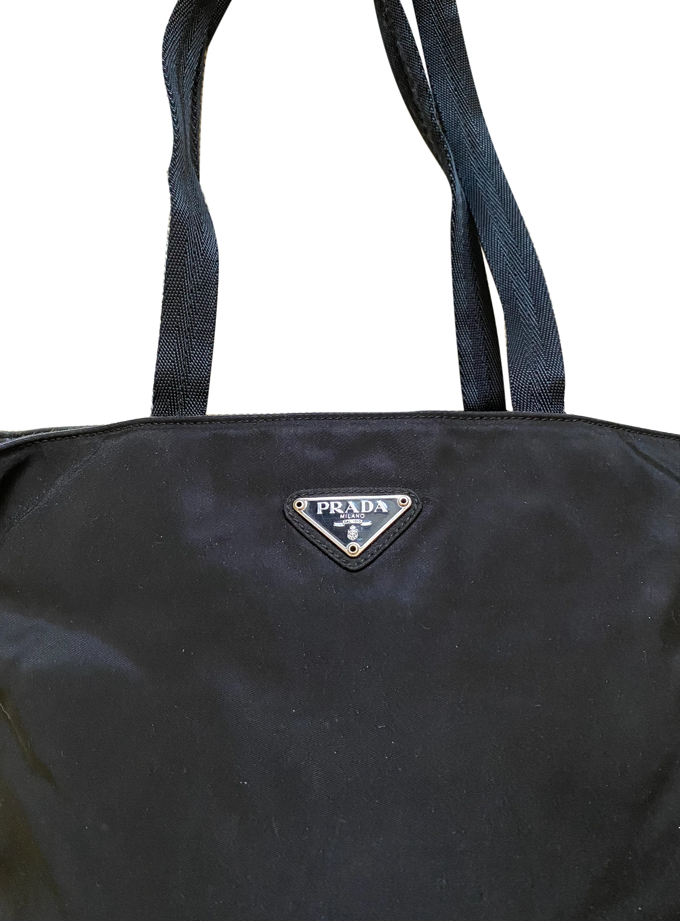 Prada 2000s Black Canvas Tote - Image 2