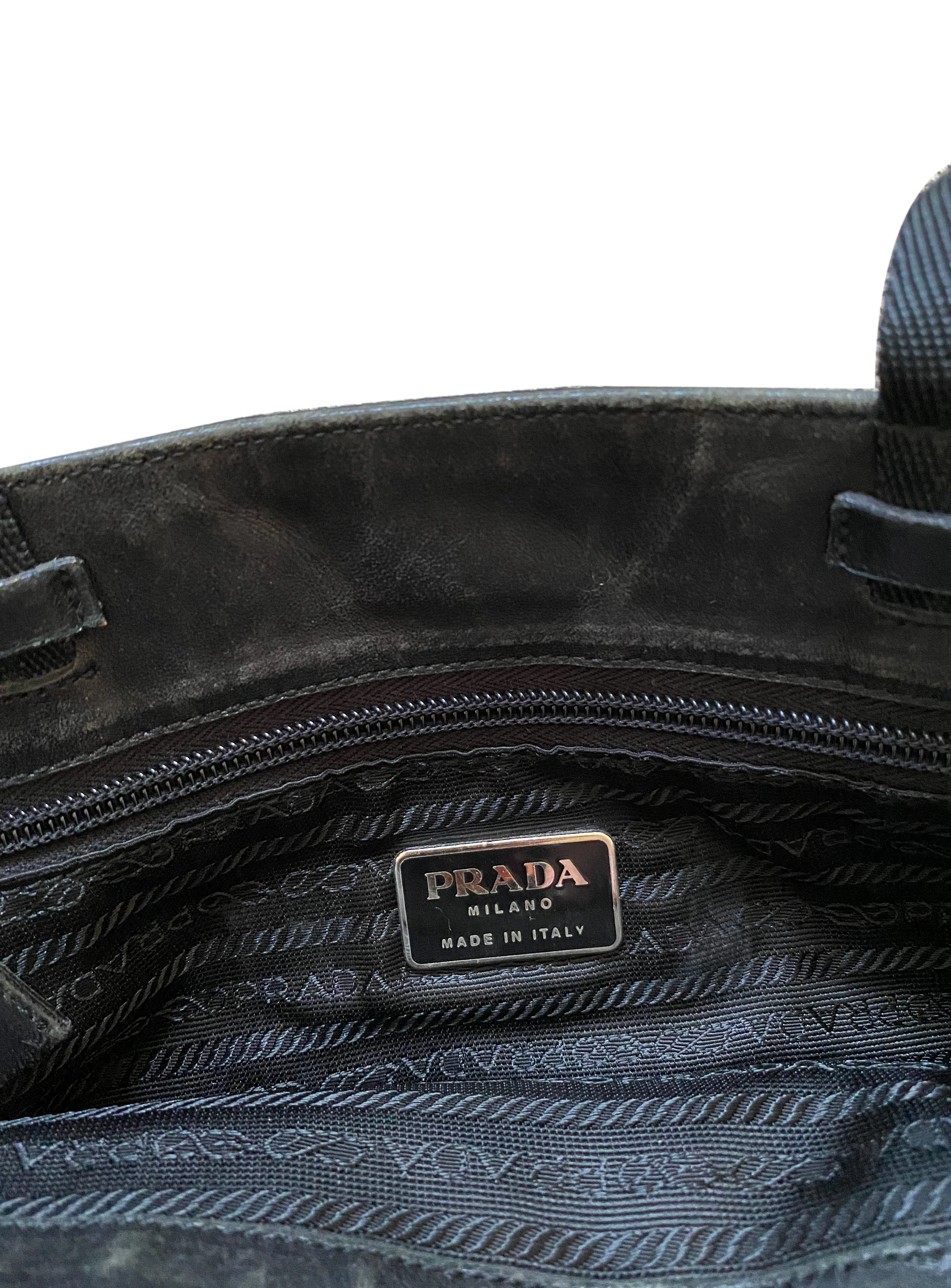 Prada 2000s Black Canvas Tote - Image 4