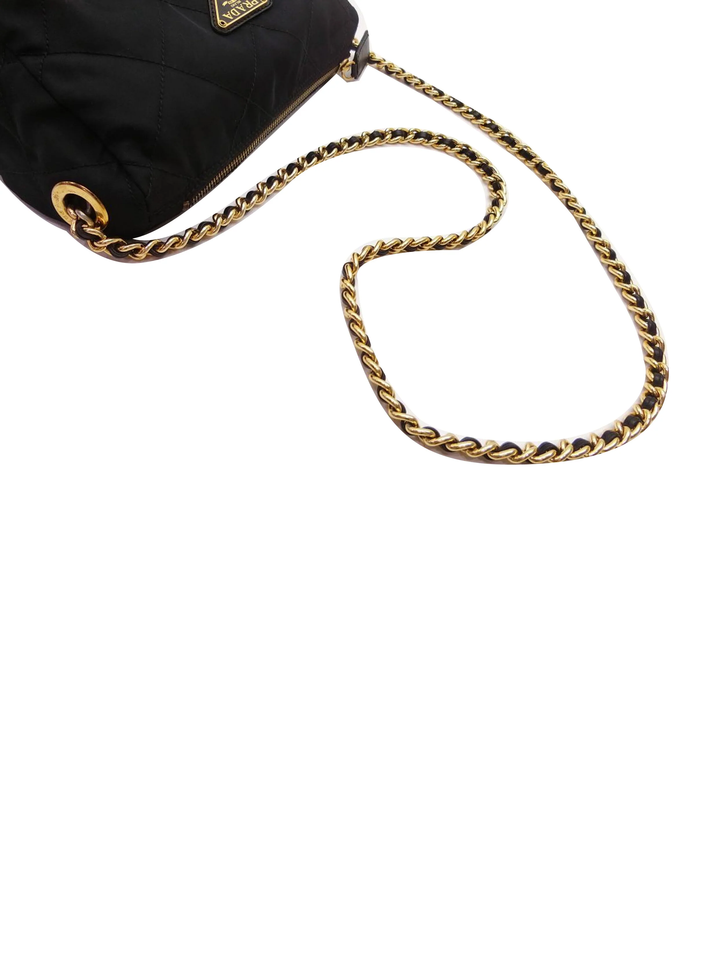 Prada 2000s Black Nylon Leather Shoulder Bag - Image 4