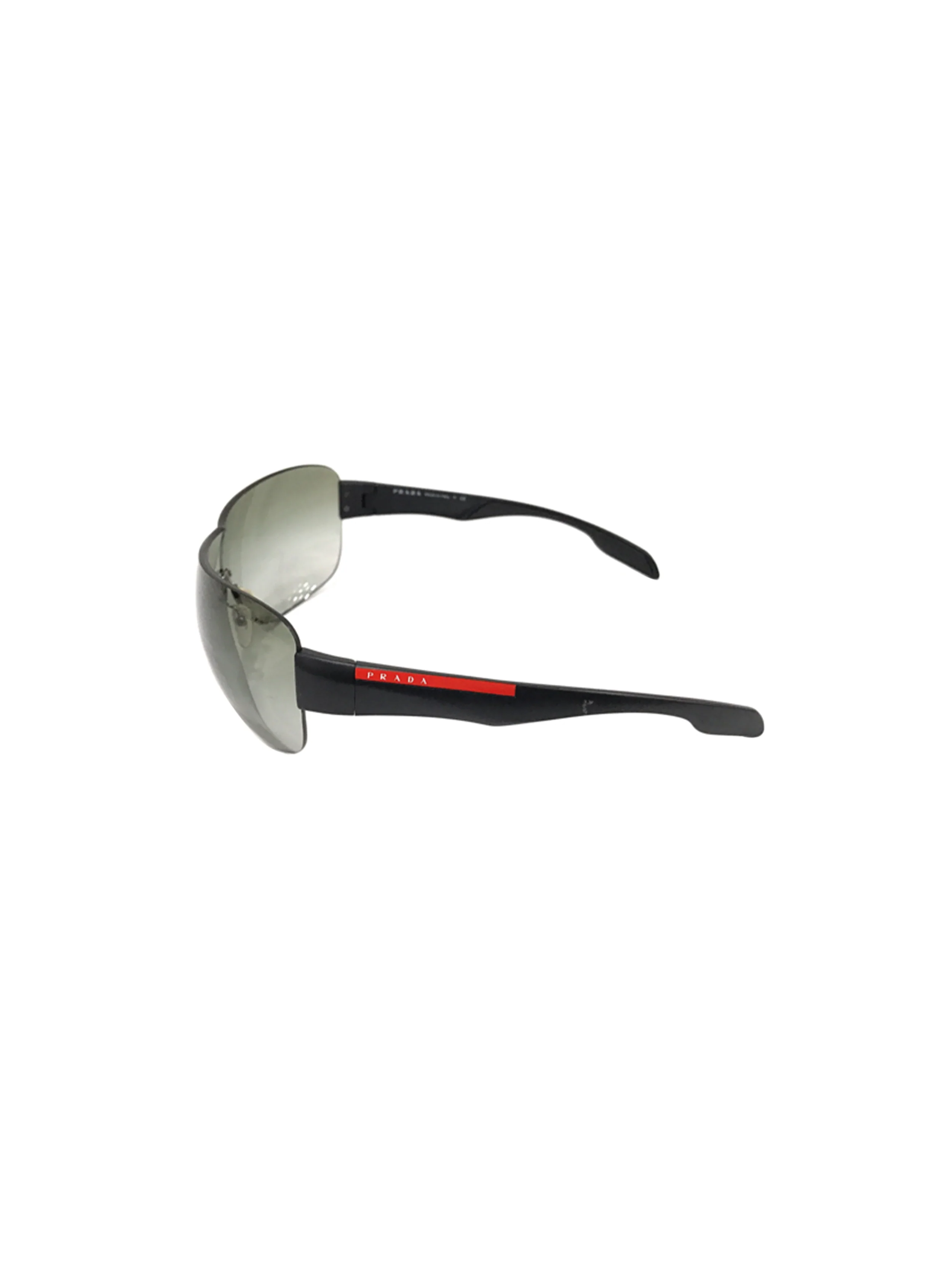 Prada 2000s Black Visor Sports Sunglasses - Image 3