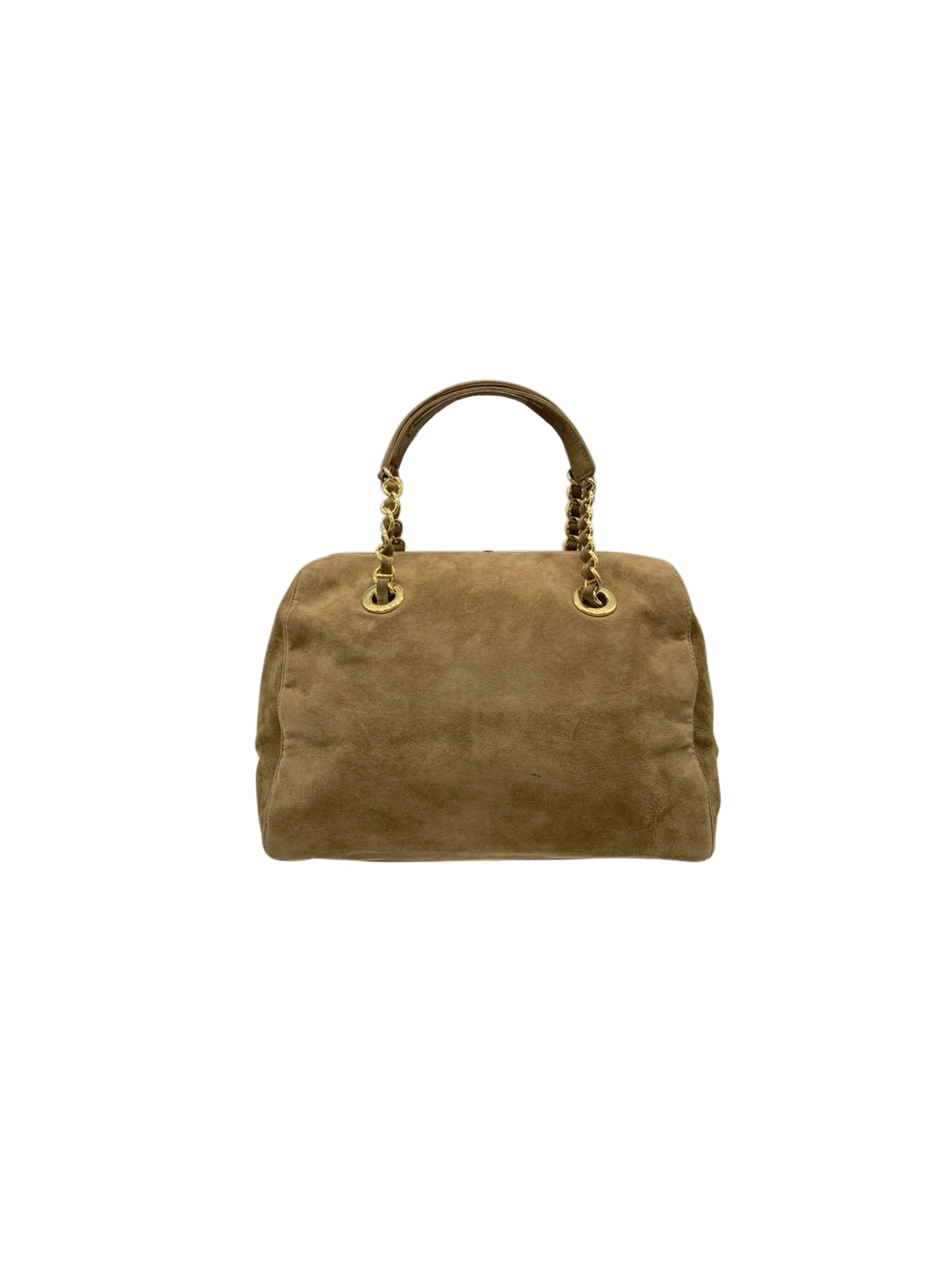 Prada 2000s Light Brown Suede Tote - Image 2