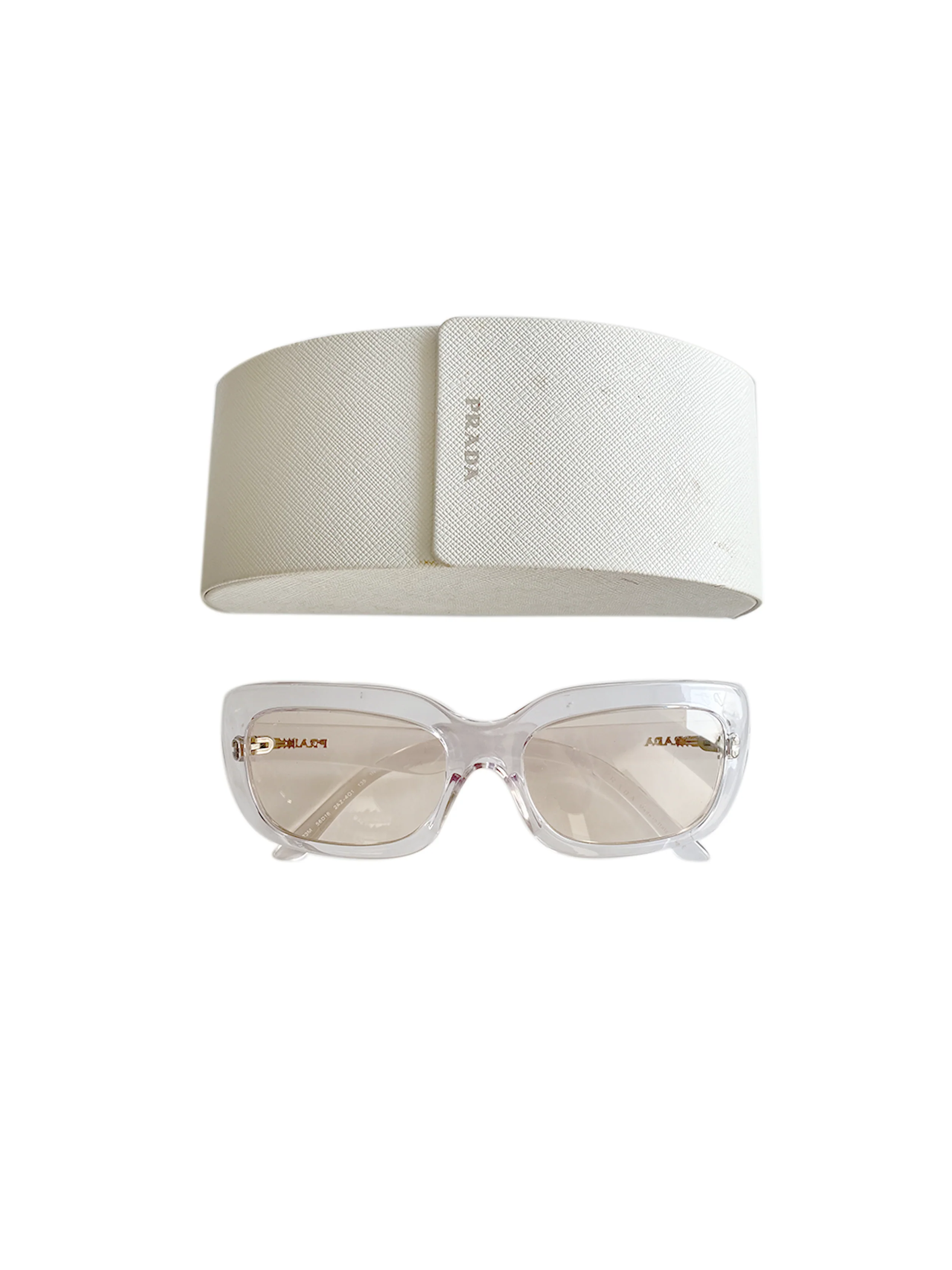 Prada 2000s Clear Sports Light Beige Sunglasses - Image 3