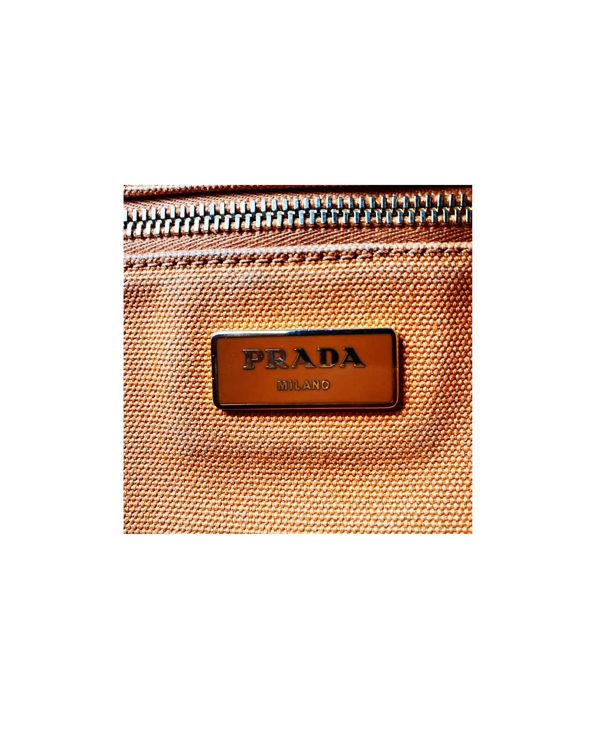 Prada 2000s Denim Orange Tote Bag - Image 6