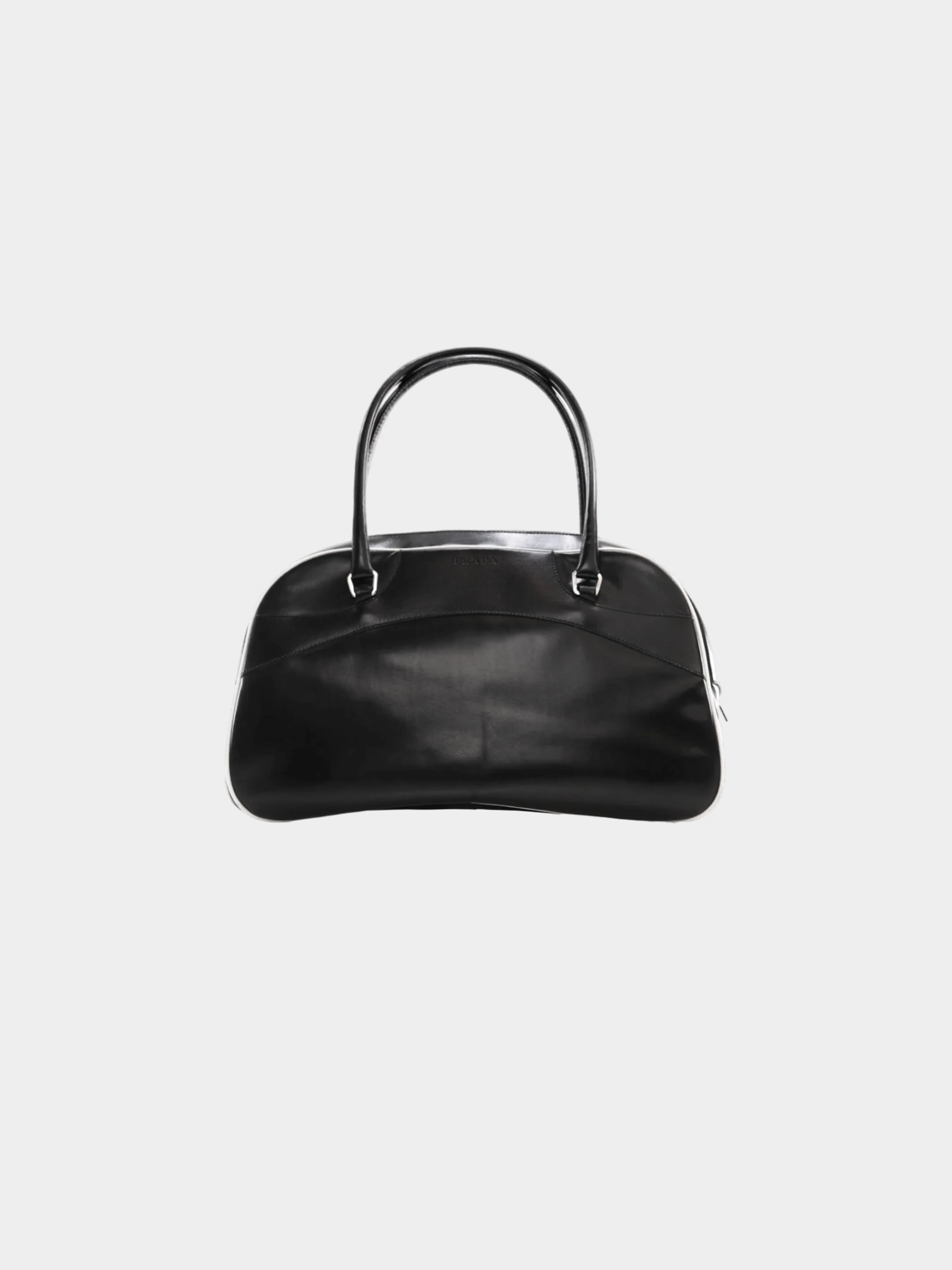 Prada Early 2000s  Black Leather Bowler Bag