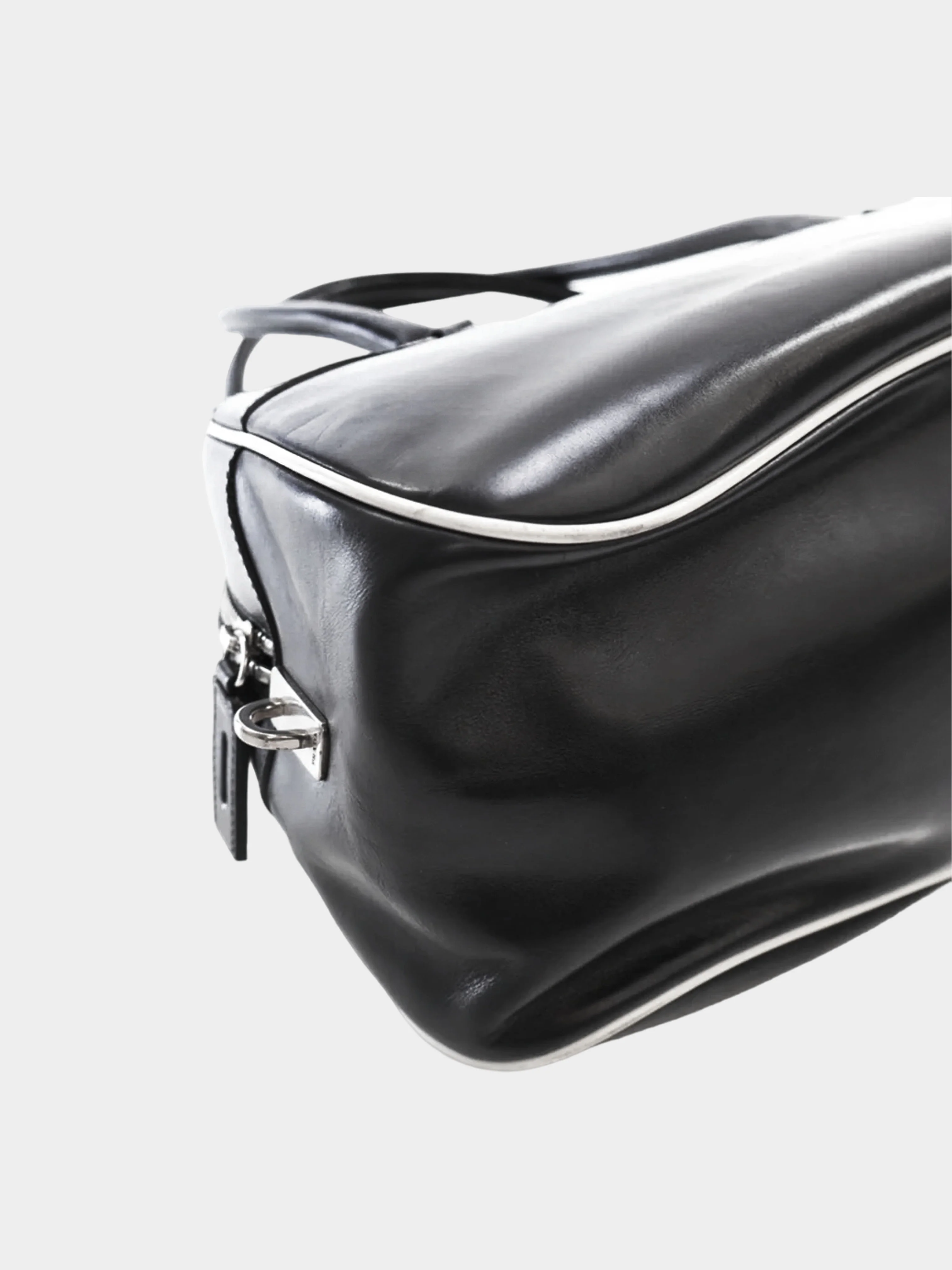 Prada Early 2000s  Black Leather Bowler Bag - Image 3