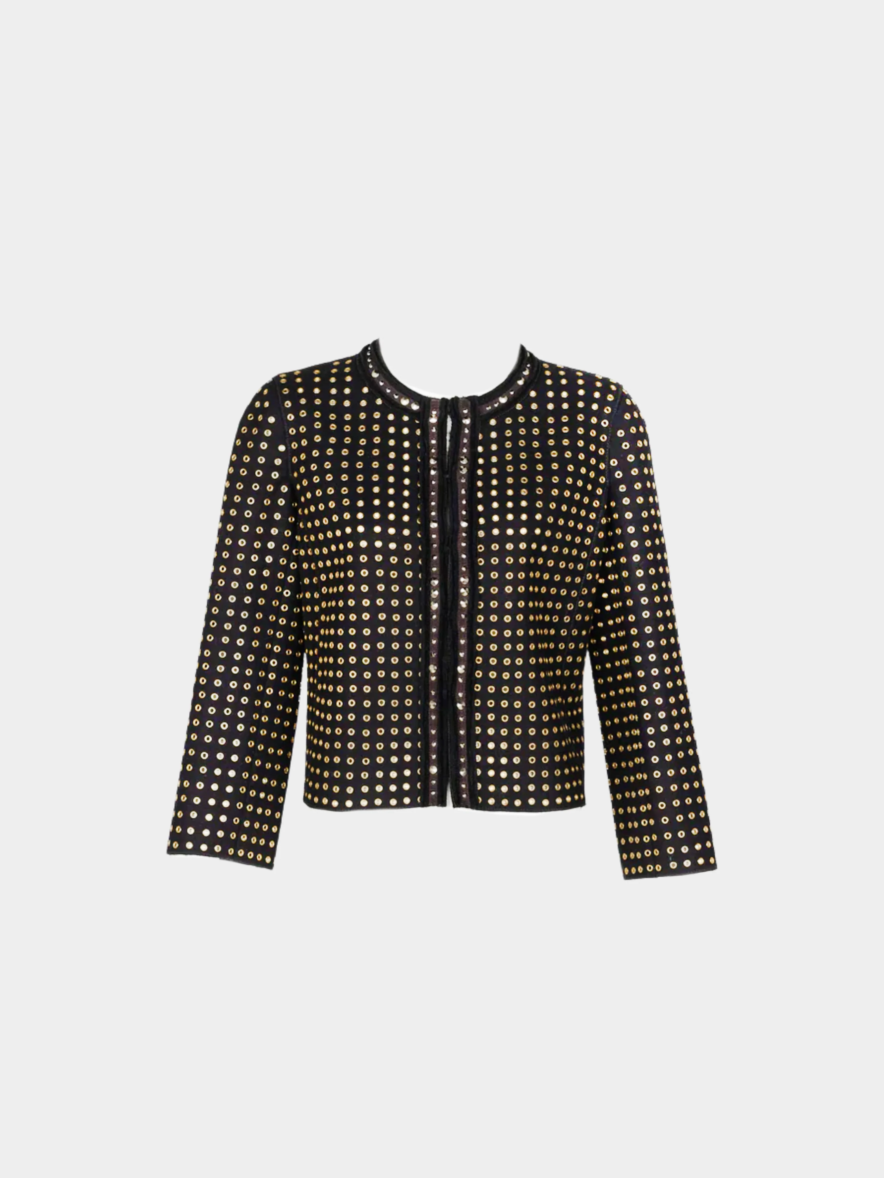 Prada Fall 2005 Black Wool Felt Grommet Jacket