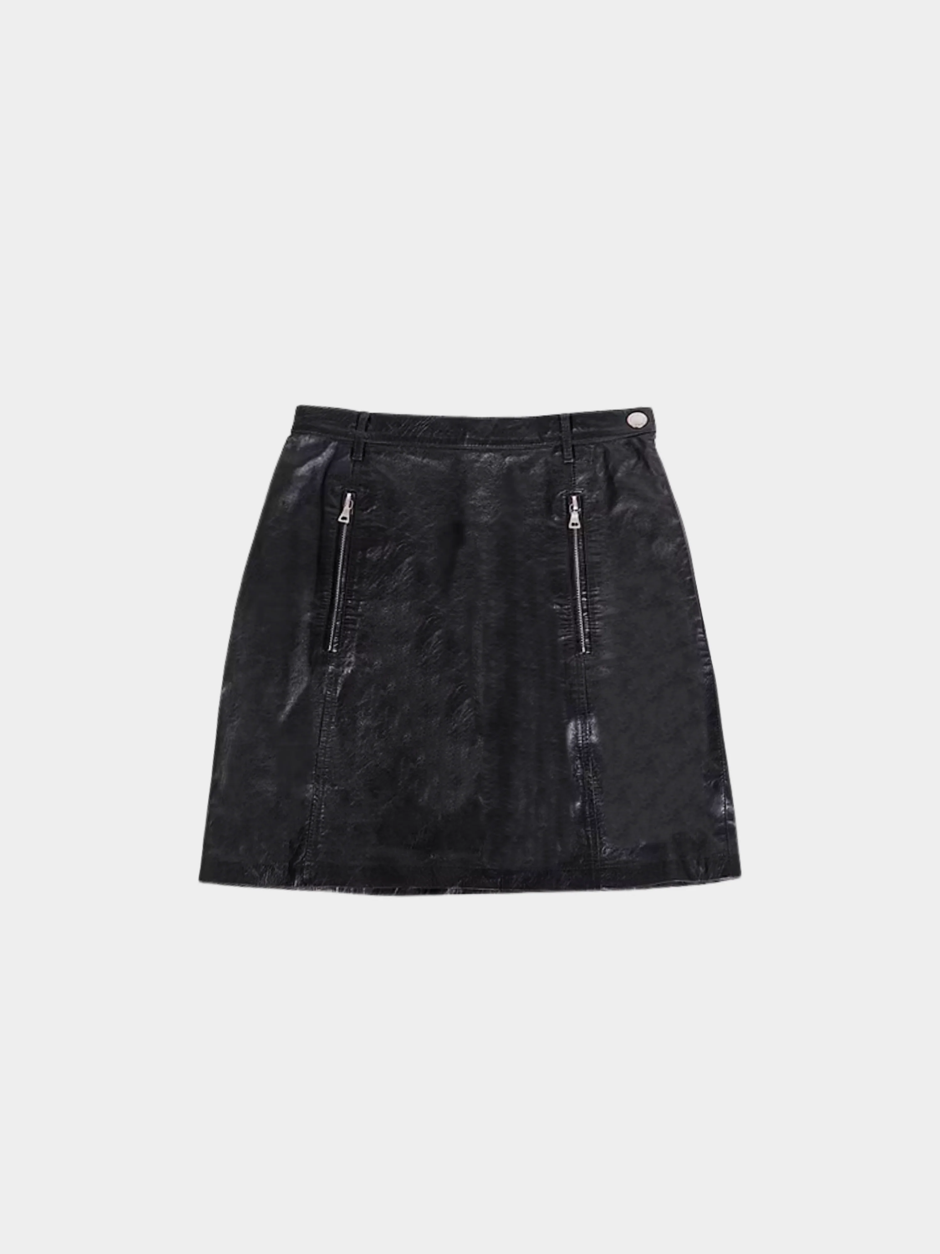 Prada FW 1994 Black Leather Mini Skirt